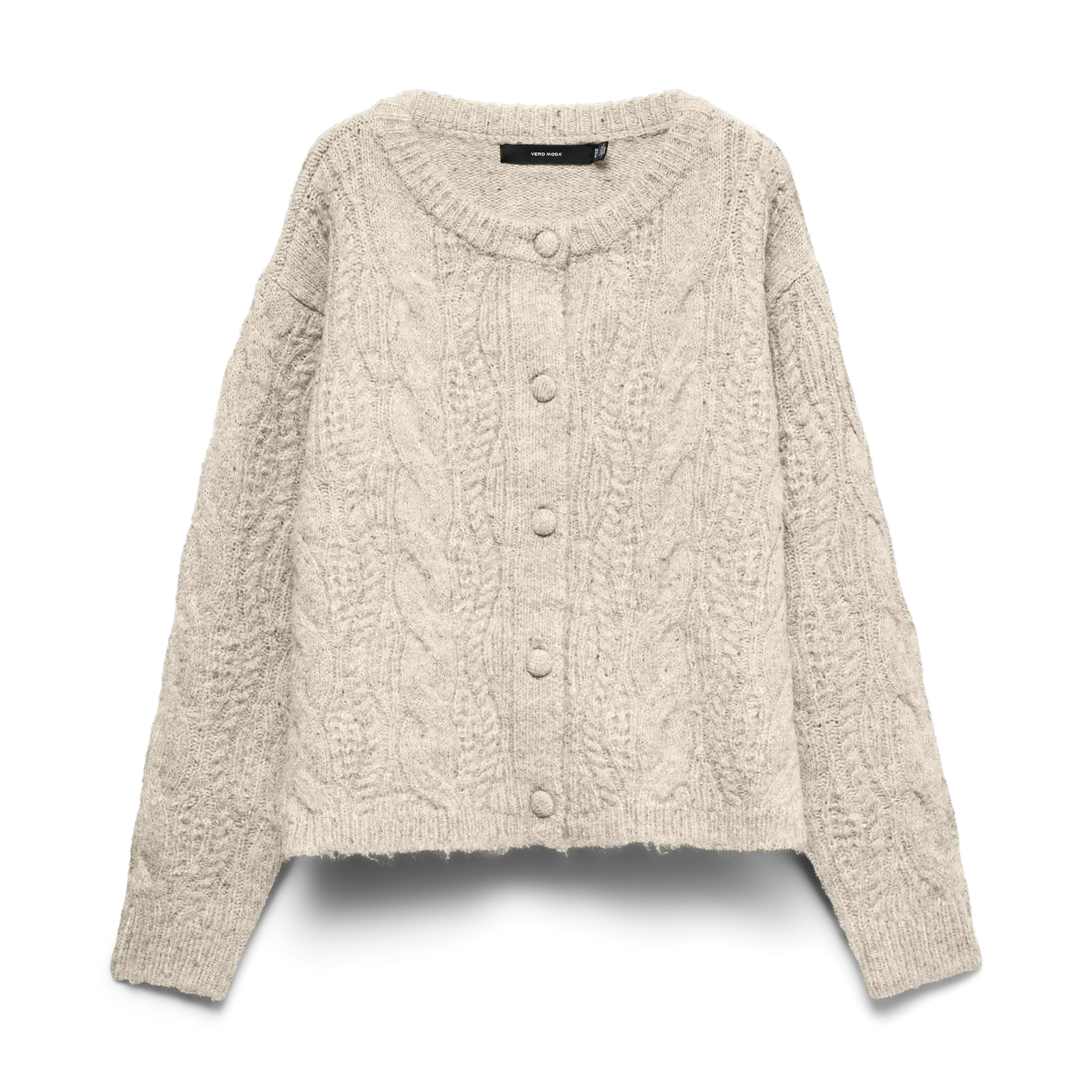 VM INGRID CABLE KNIT CARDIGAN - BIRCH MELANGE