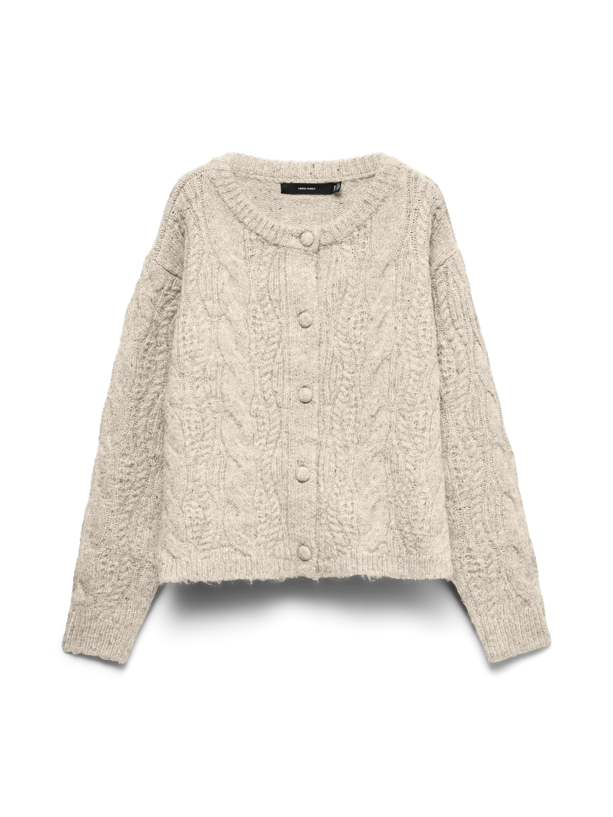 VM INGRID CABLE KNIT CARDIGAN - BIRCH MELANGE