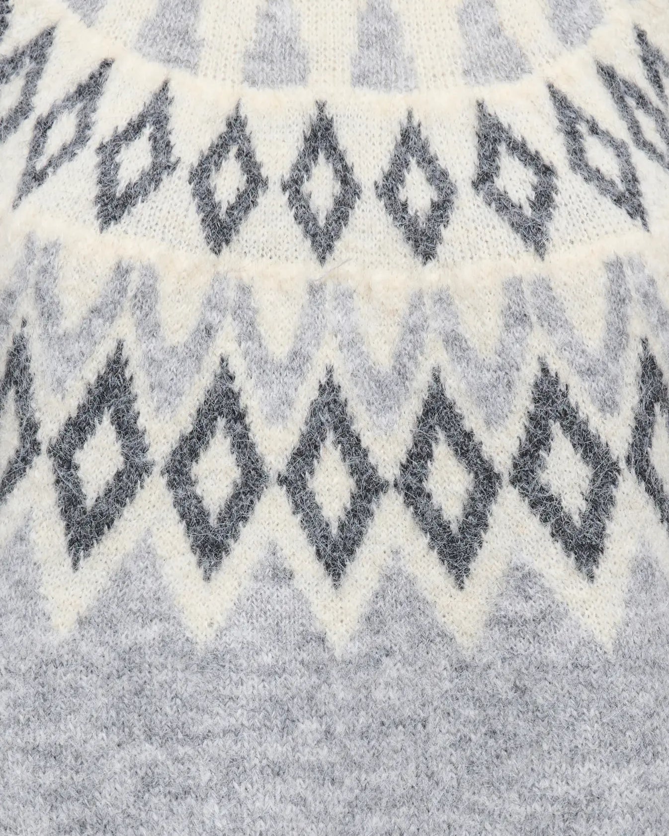 ONLY REYKJA LS FAIR ISLE O NECK SWEATER - LIGHT GREY MELANGE