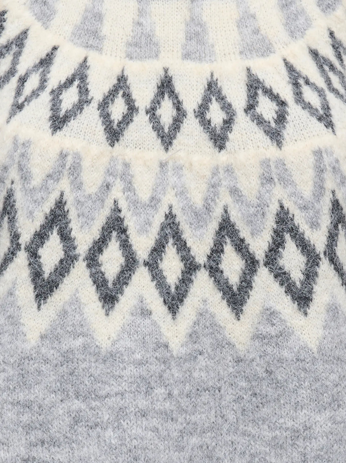 ONLY REYKJA LS FAIR ISLE O NECK SWEATER - LIGHT GREY MELANGE