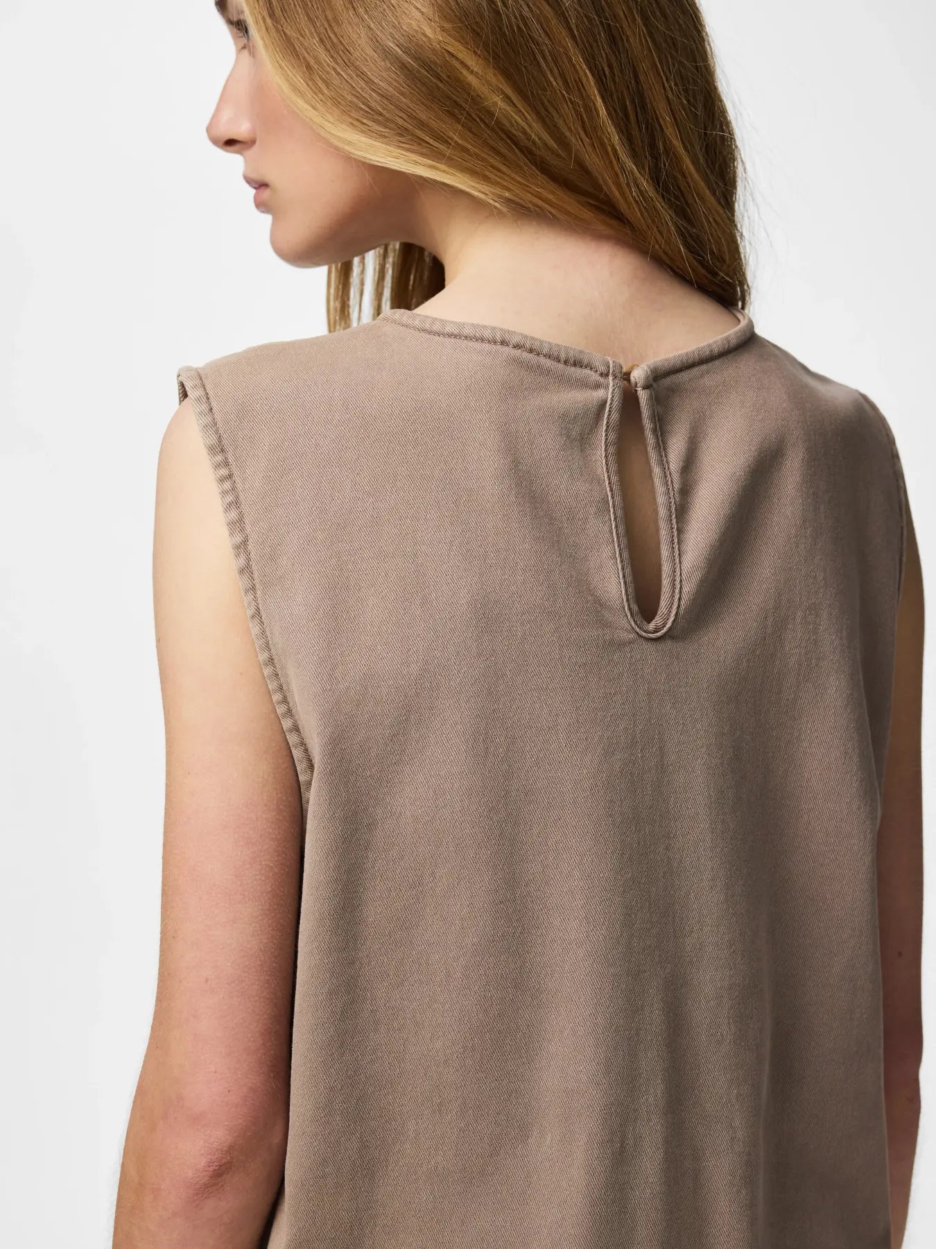 PIECES ALUME DENIM DRESS - TAUPE GREY