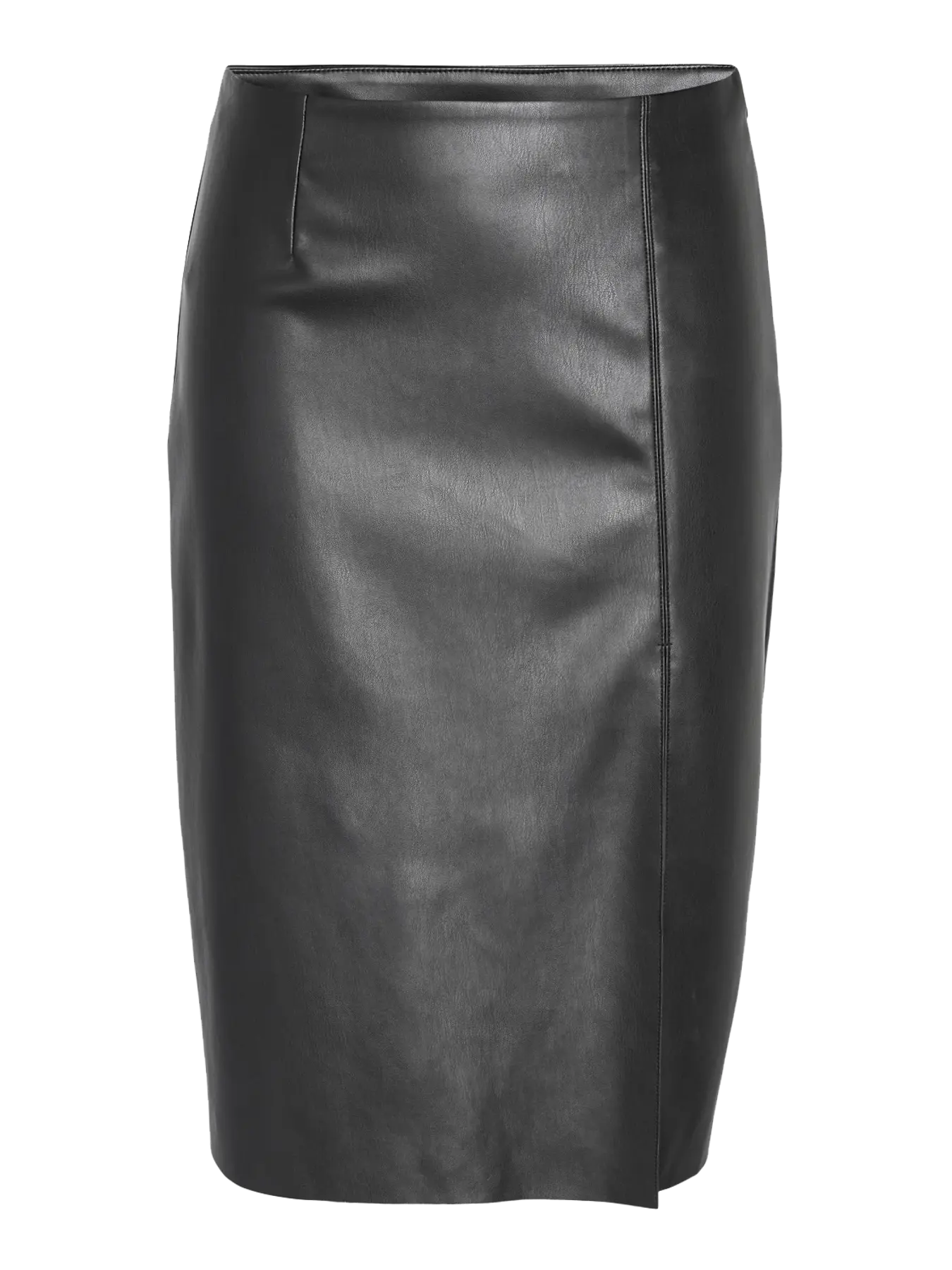 NM CLARA FAUX LEATHER MIDI SKIRT - BLACK