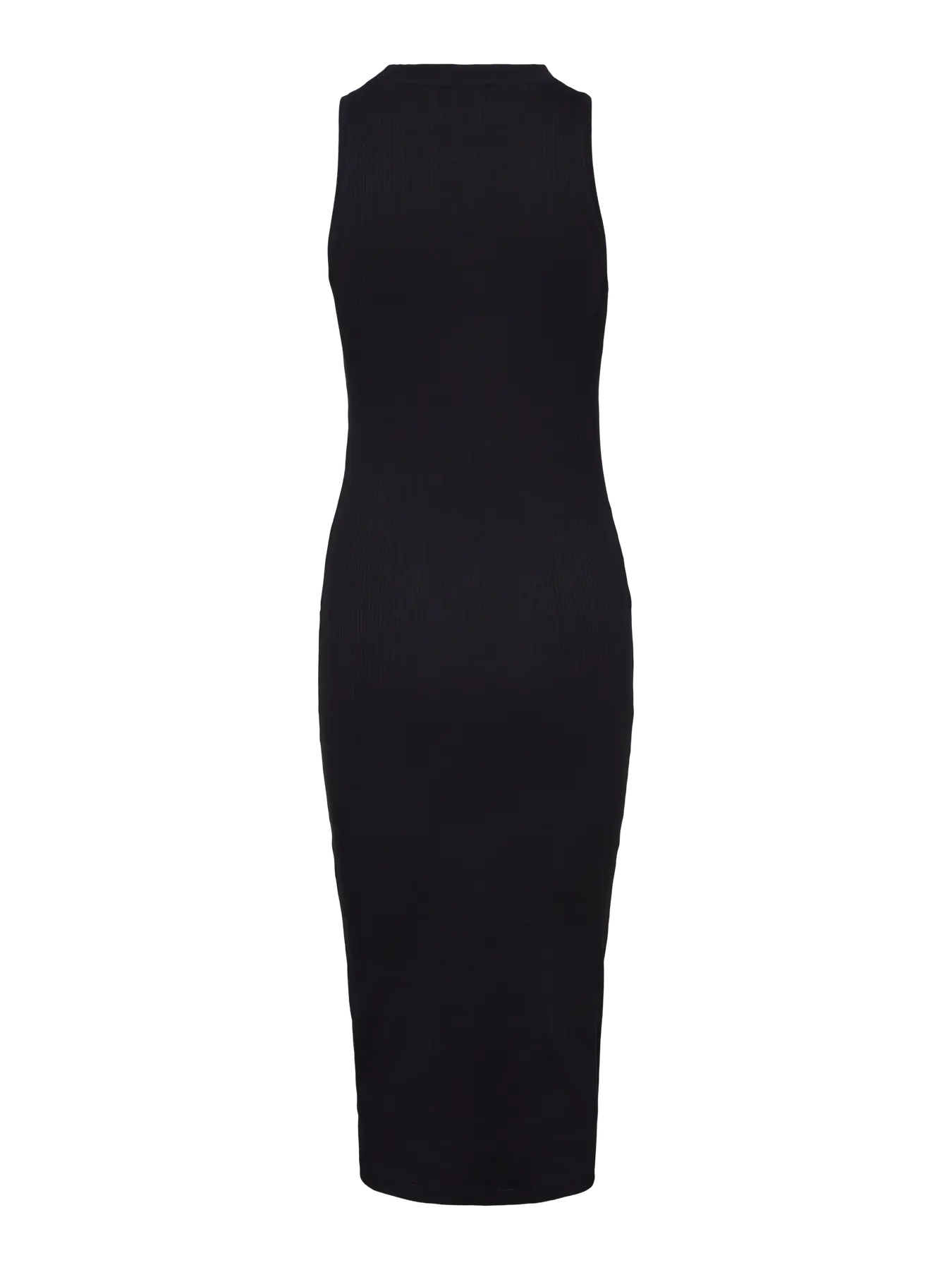 VM LAVENDER RIBBED MIDI DRESS - BLACK