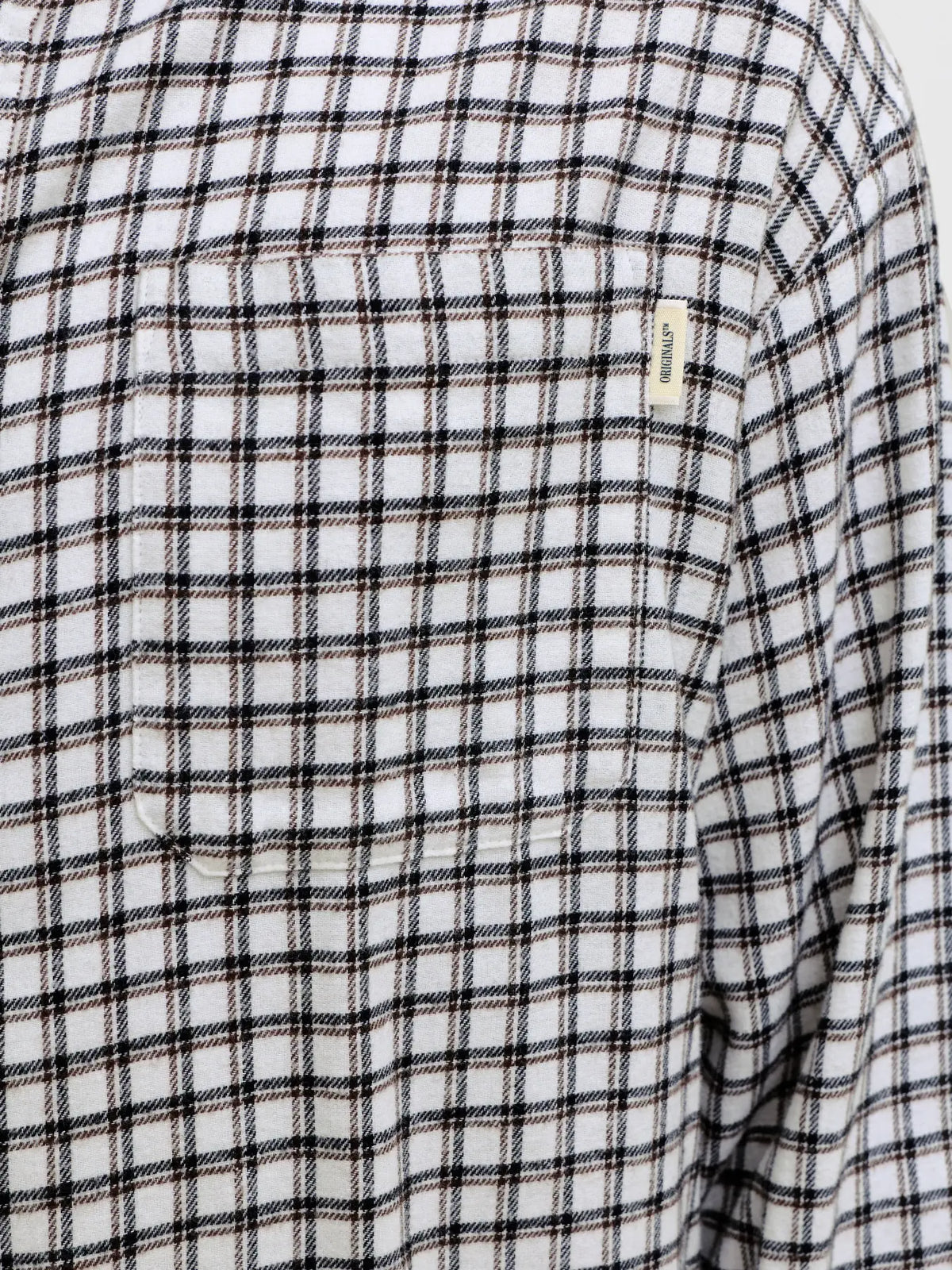 JJ REDERIKSBERG FLANNEL BUTTON DOWN LS SHIRT - ANTIQUE WHITE
