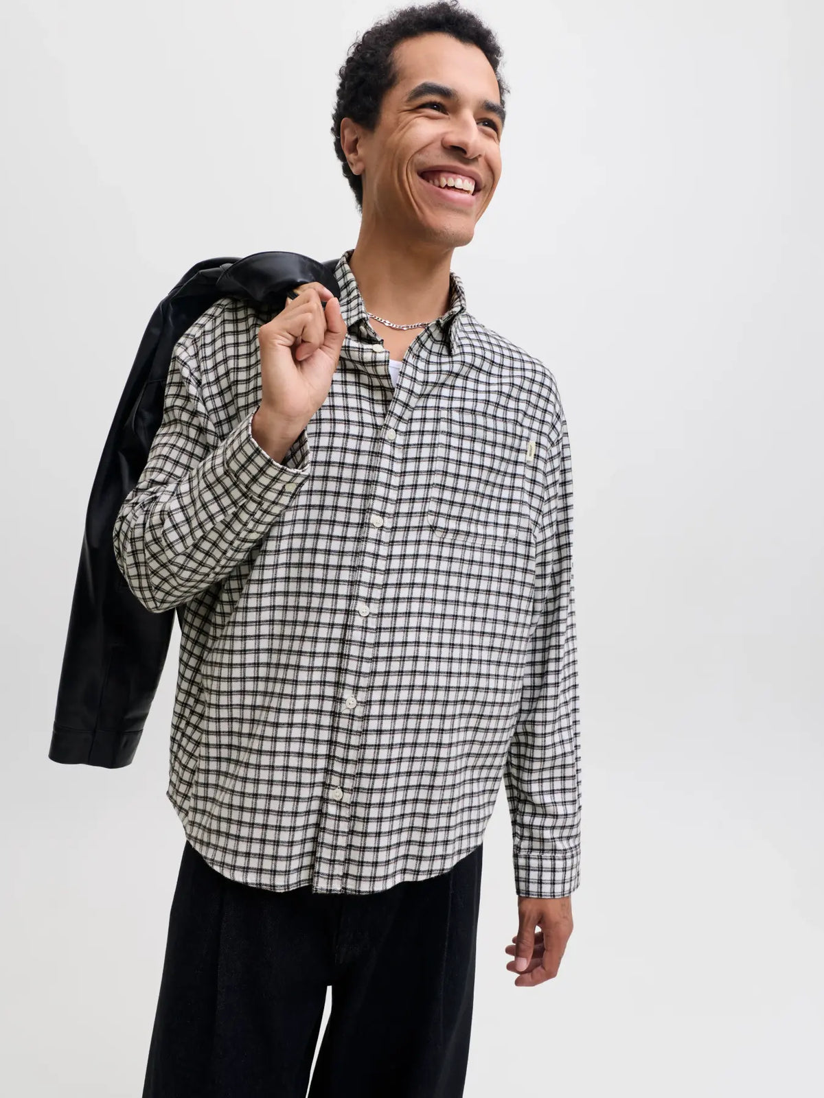 JJ REDERIKSBERG FLANNEL BUTTON DOWN LS SHIRT - ANTIQUE WHITE