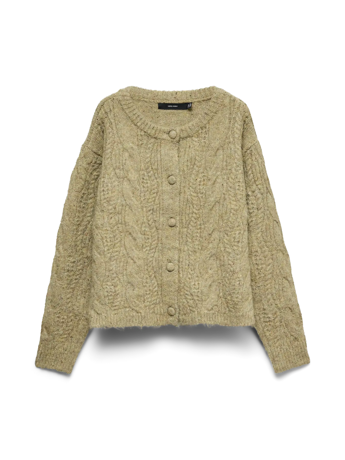 VM INGRID CABLE KNIT CARDIGAN - OIL GREEN