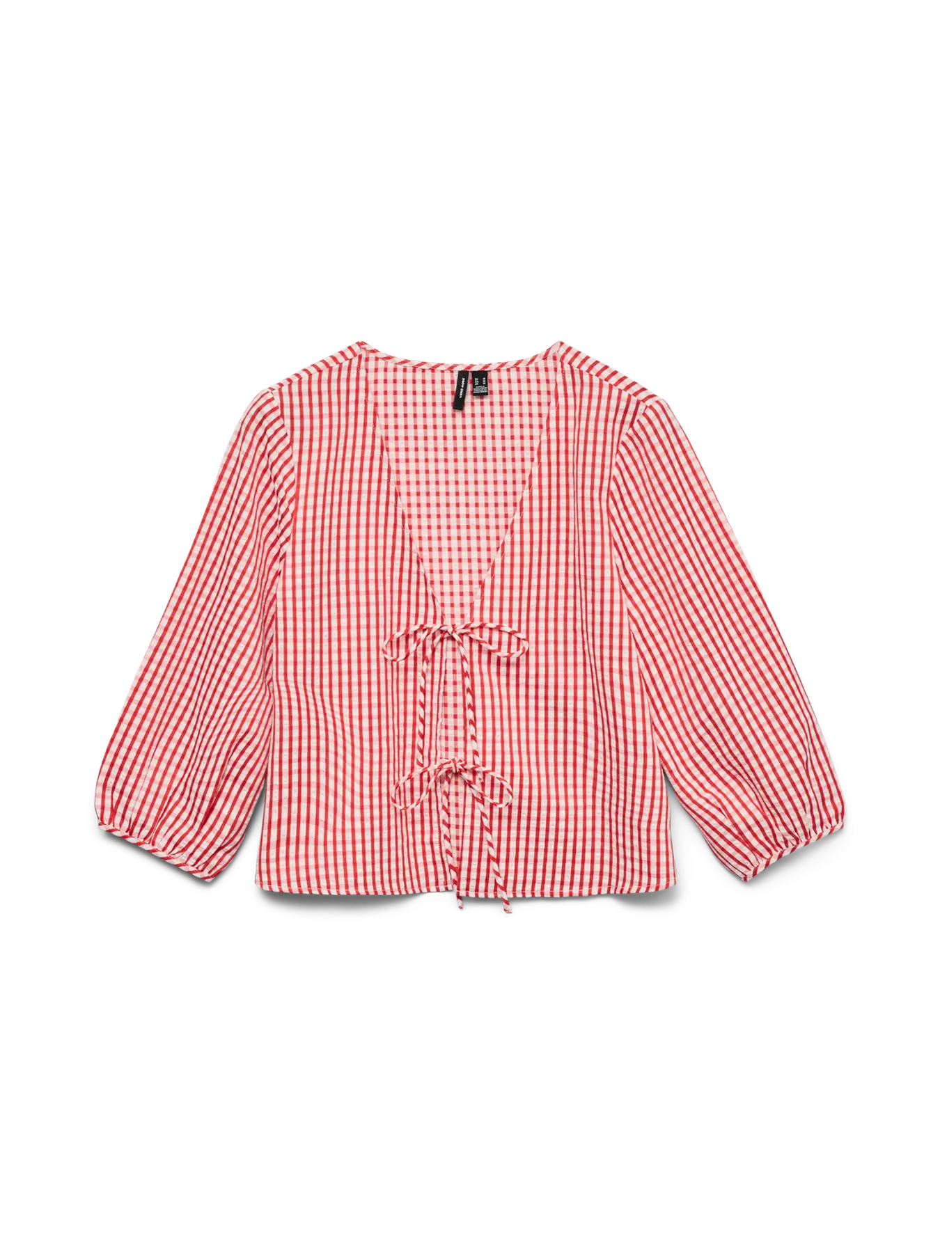 VM CAMILLA 3/4 GINGHAM TOP - POINSETTA