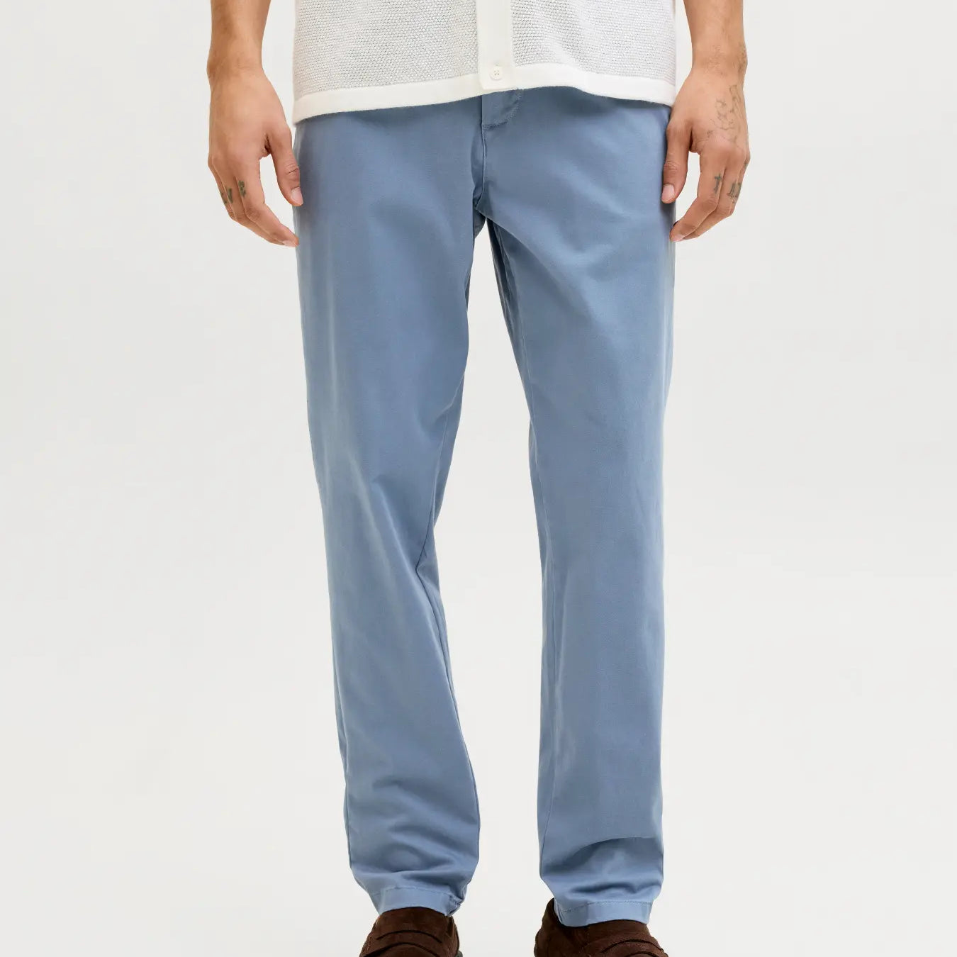 JJ MARCO BOWIE CHINO TROUSERS - BLUE MIRAGE