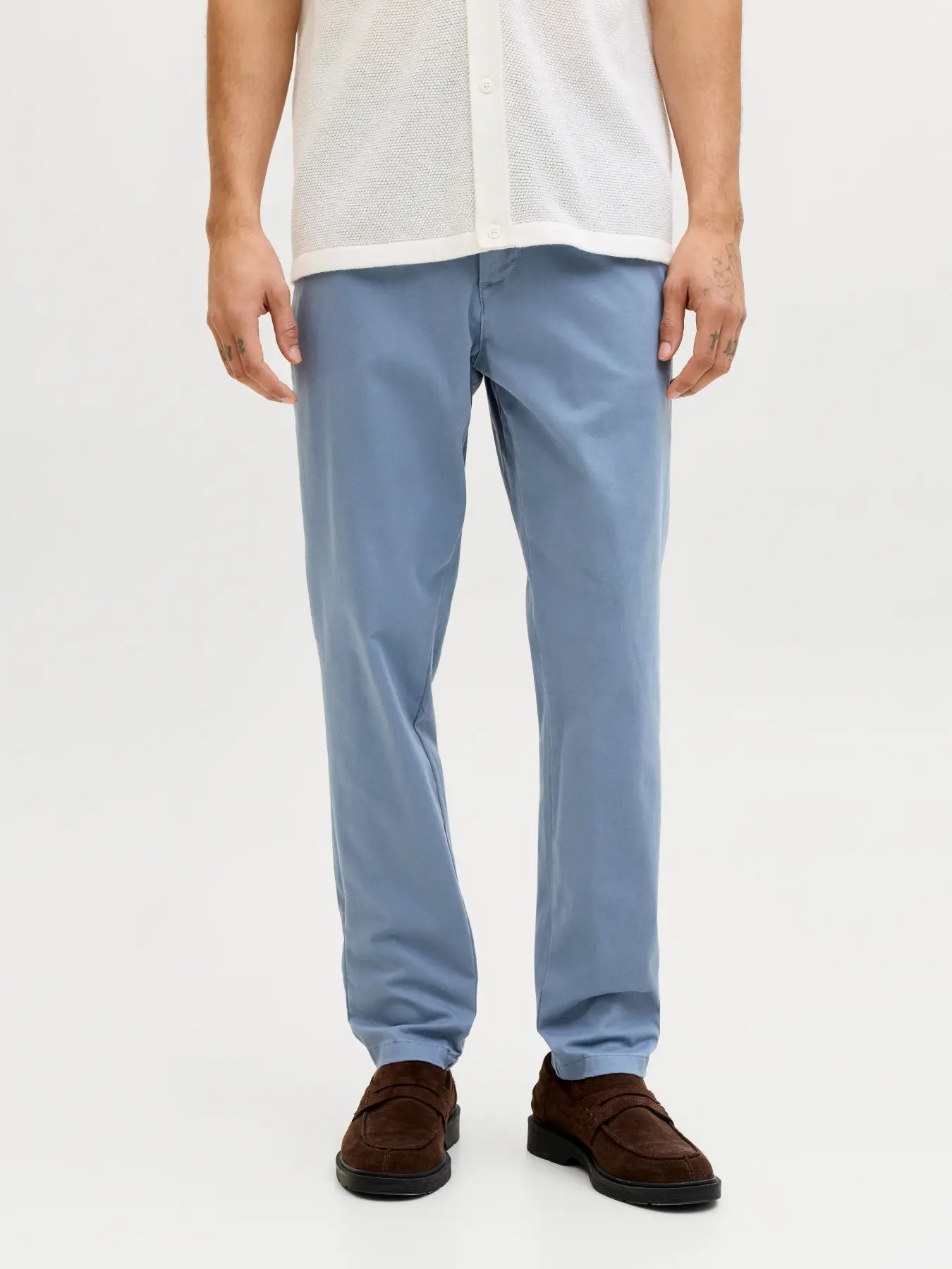 JJ MARCO BOWIE CHINO TROUSERS - BLUE MIRAGE