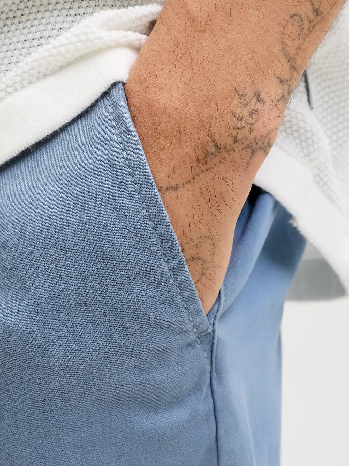 JJ MARCO BOWIE CHINO TROUSERS - BLUE MIRAGE