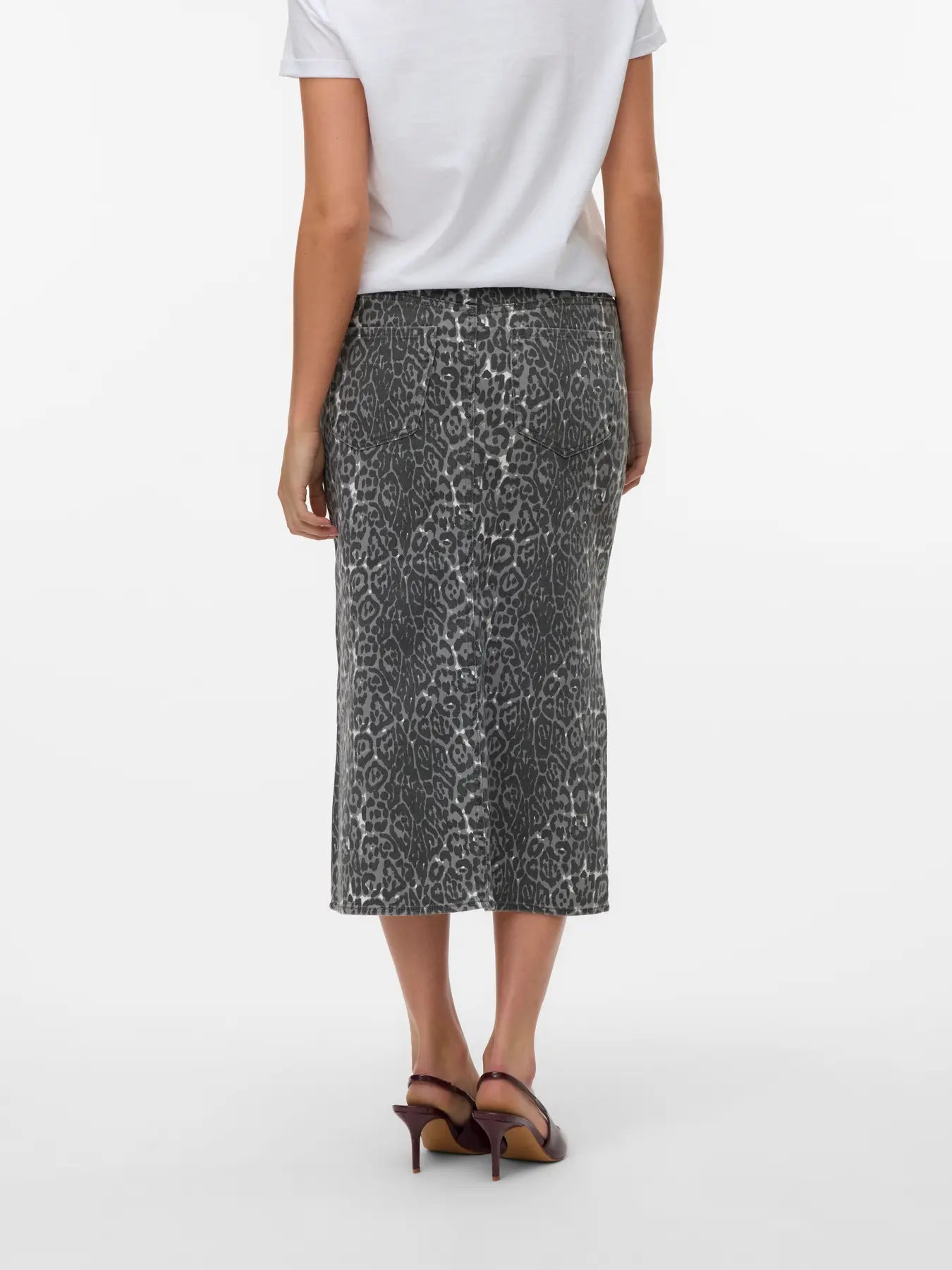 VM VERI HW LEOPARD CALF SKIRT - BLACK
