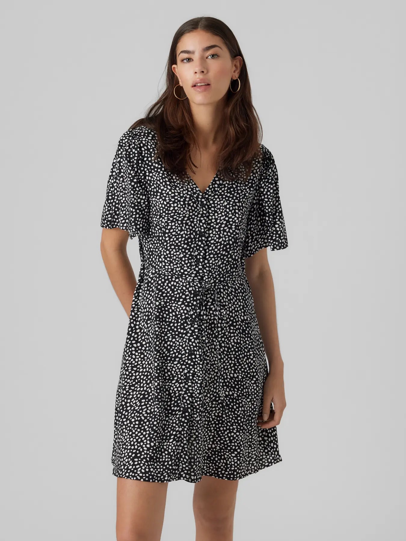 VM ALBA PRINTED DRESS - BLACK DOT
