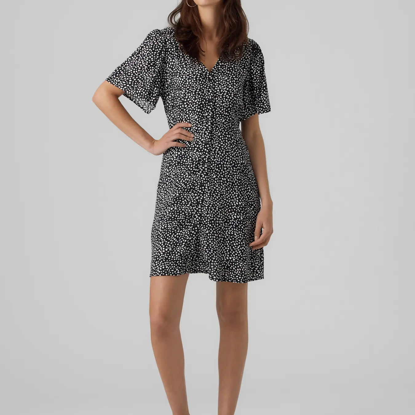 VM ALBA PRINTED DRESS - BLACK DOT