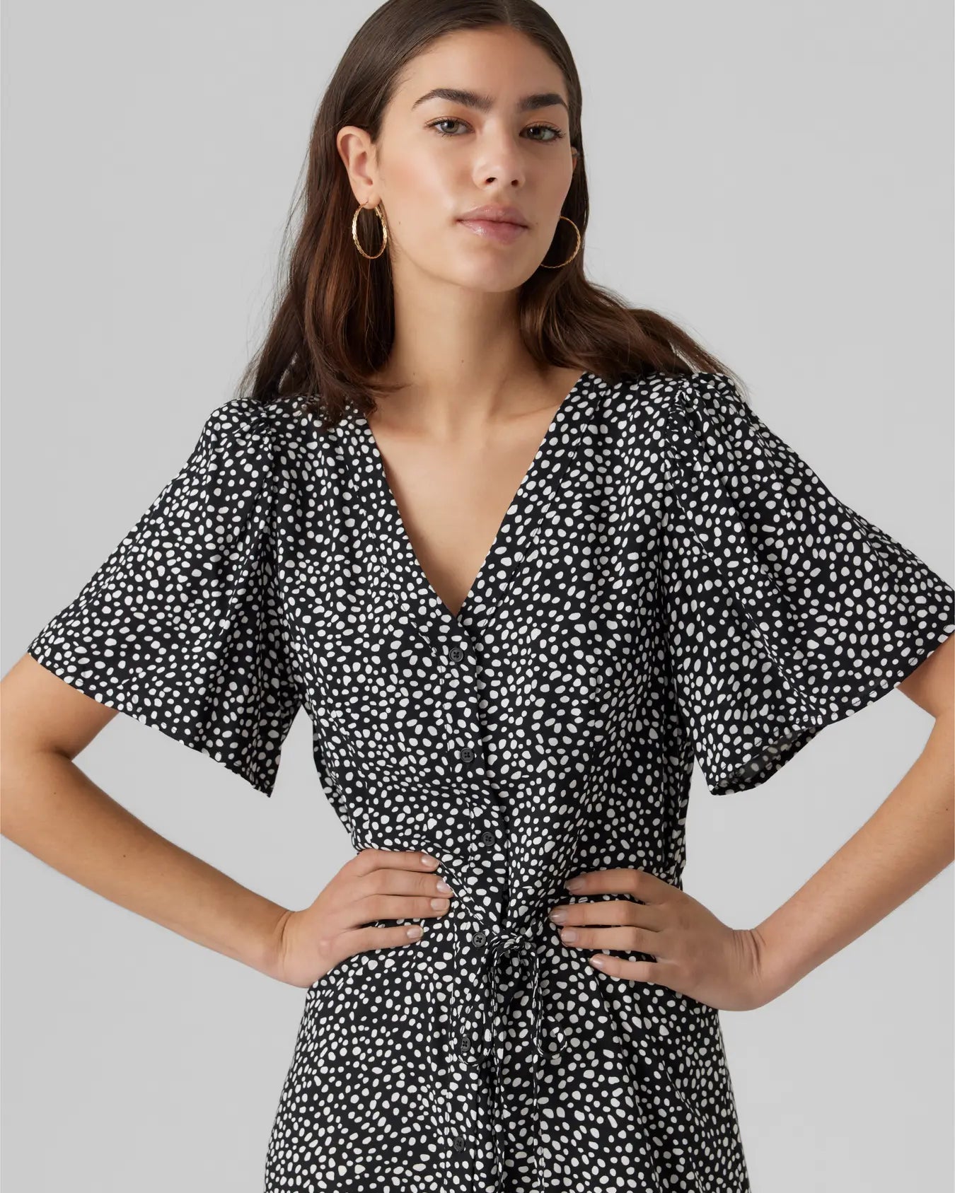 VM ALBA PRINTED DRESS - BLACK DOT