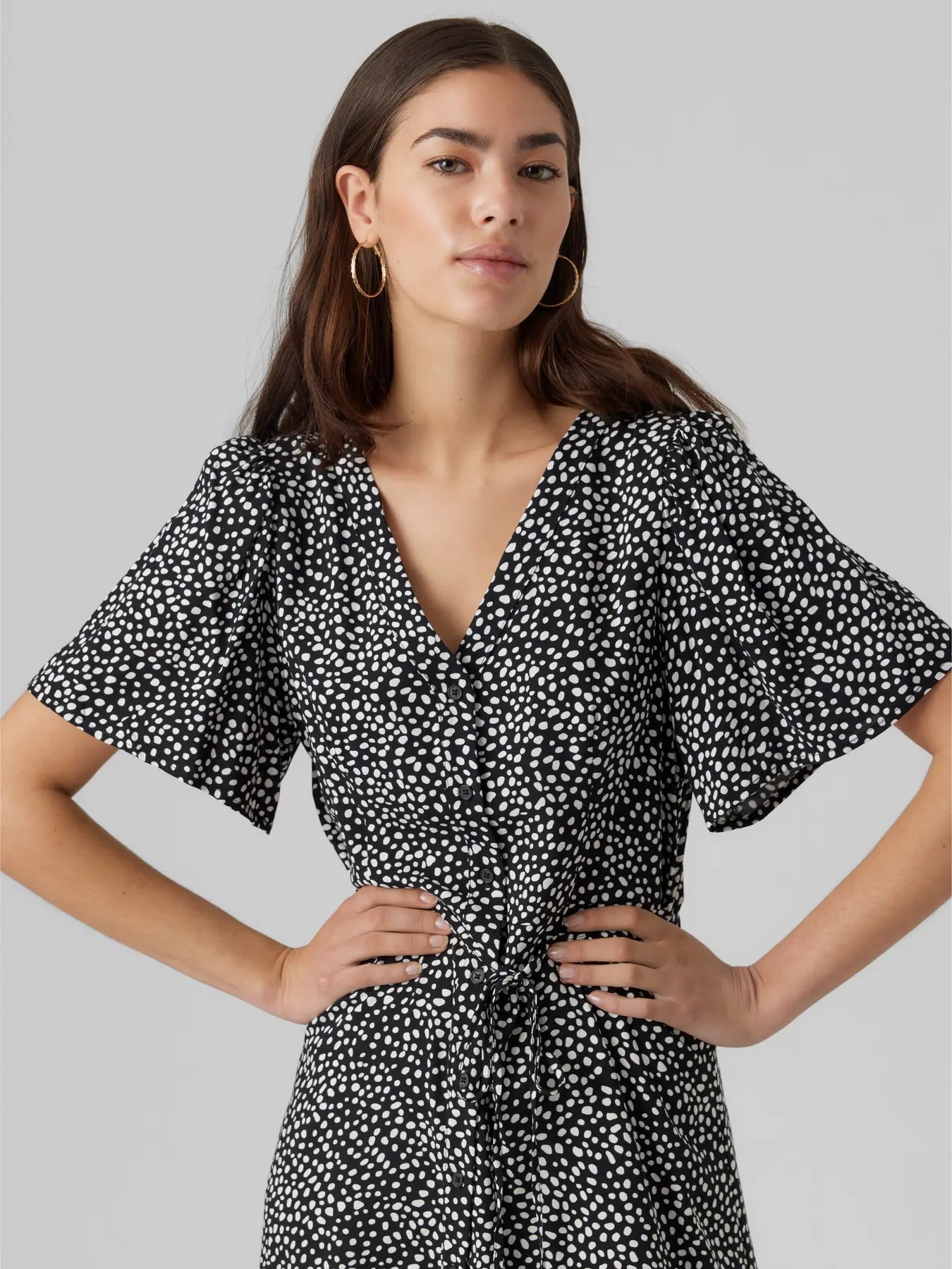 VM ALBA PRINTED DRESS - BLACK DOT