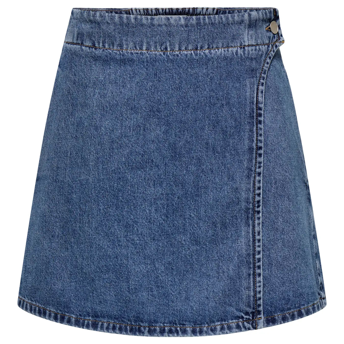 THEA WRAP DENIM SKIRT - MEDIUM BLUE