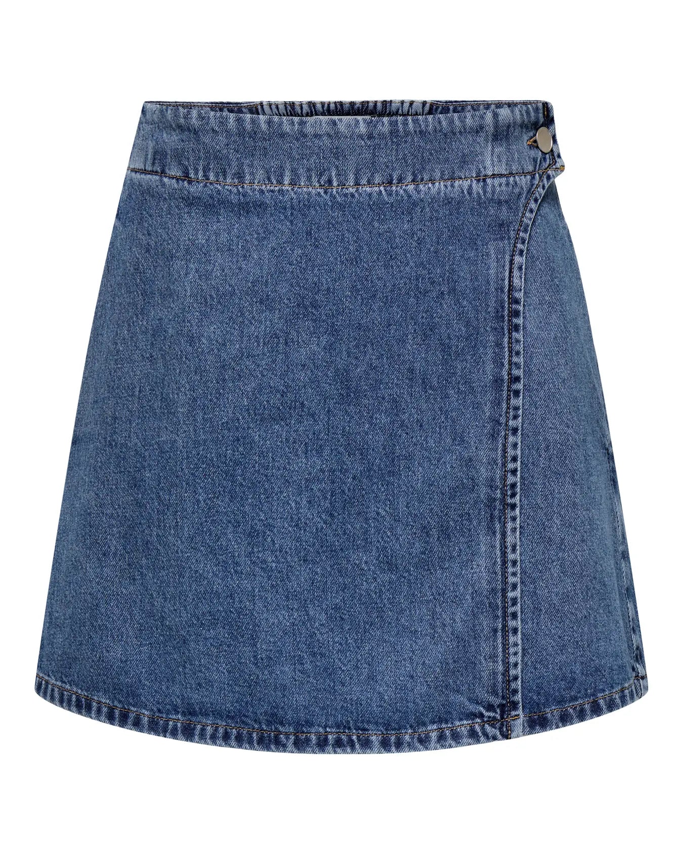 THEA WRAP DENIM SKIRT - MEDIUM BLUE