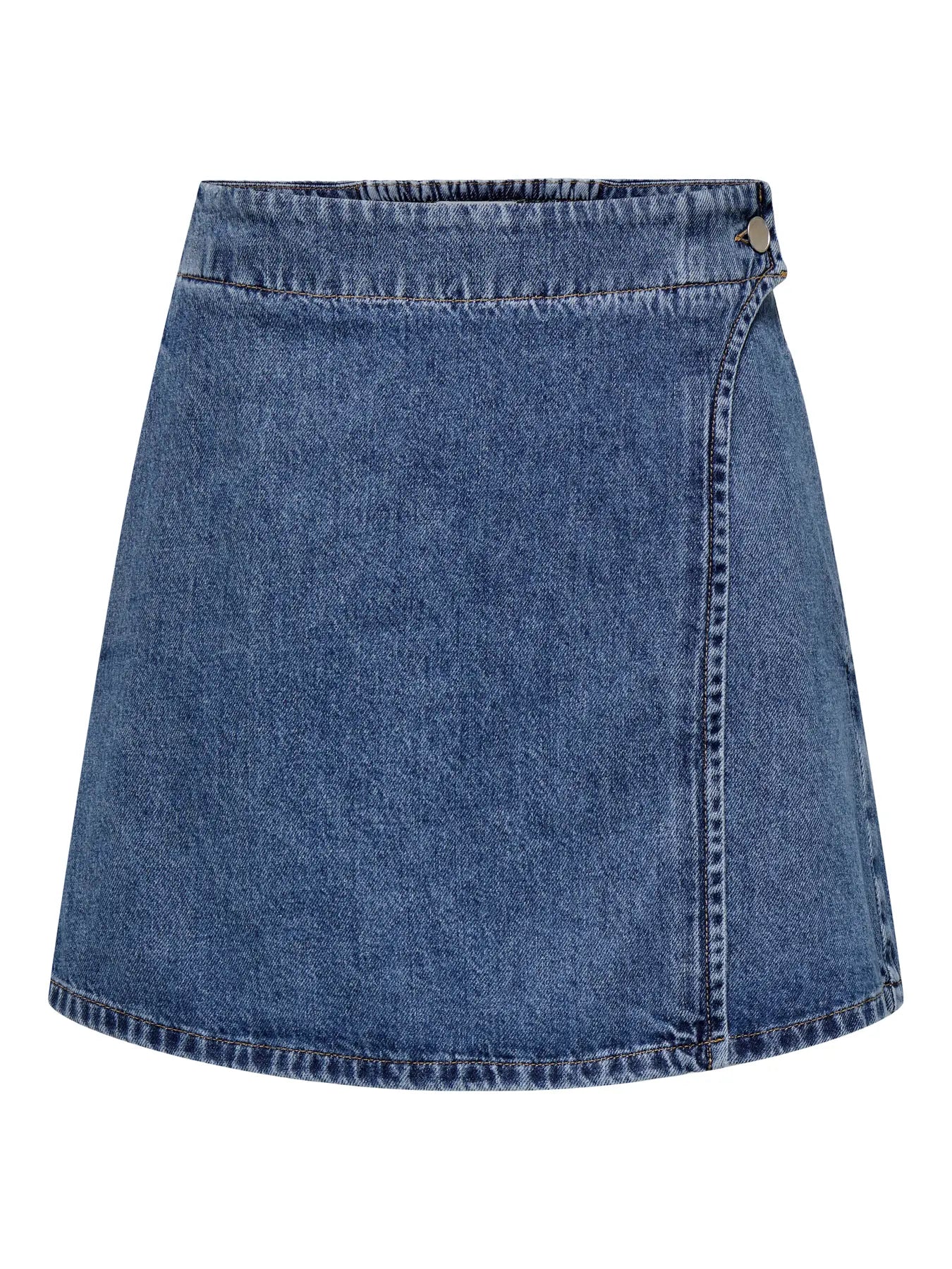 THEA WRAP DENIM SKIRT - MEDIUM BLUE