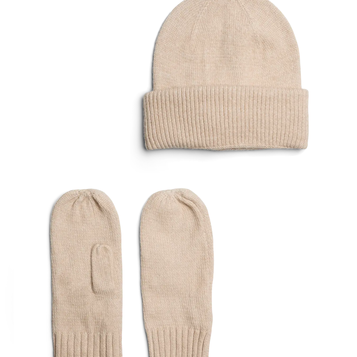 PIECES NYNNE MITTENS + BEANIE SET - SILVER LINING