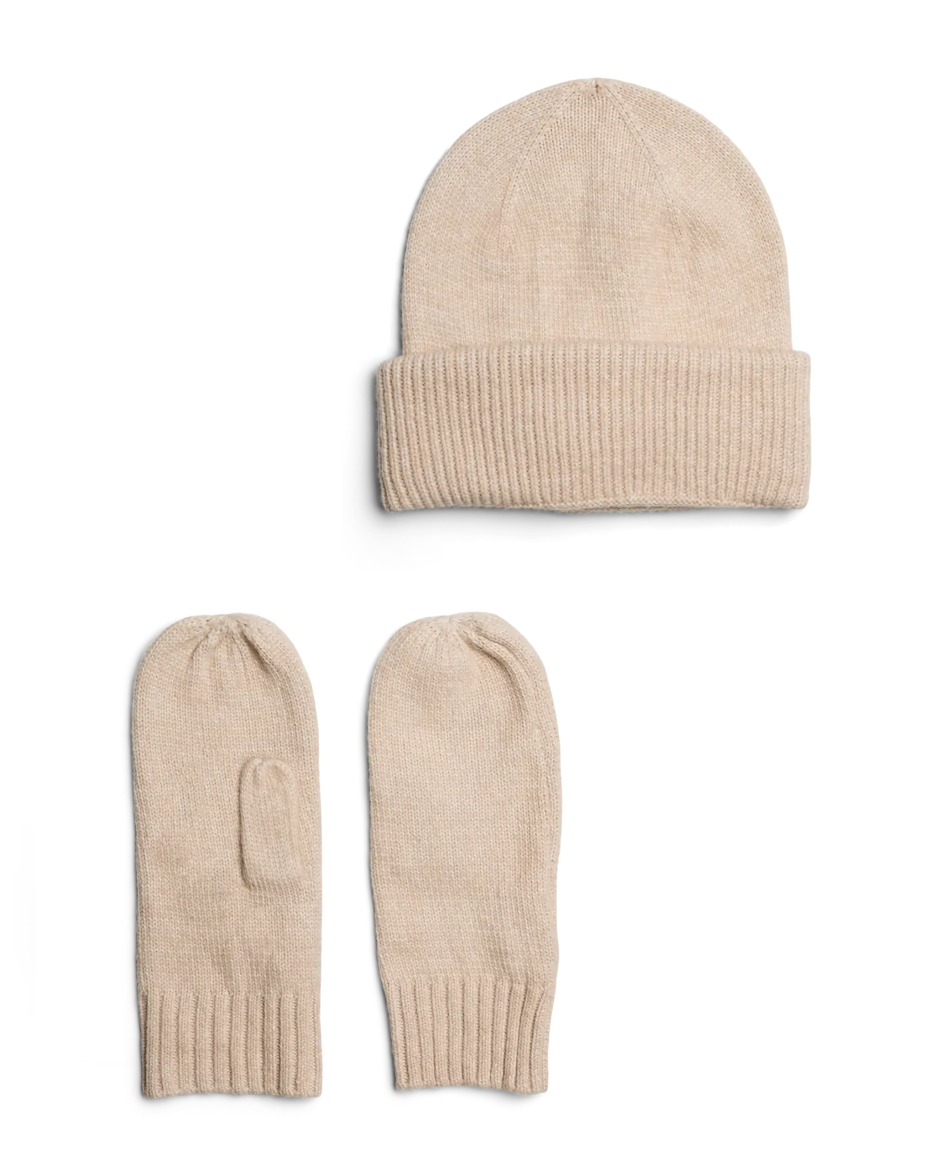 PIECES NYNNE MITTENS + BEANIE SET - SILVER LINING