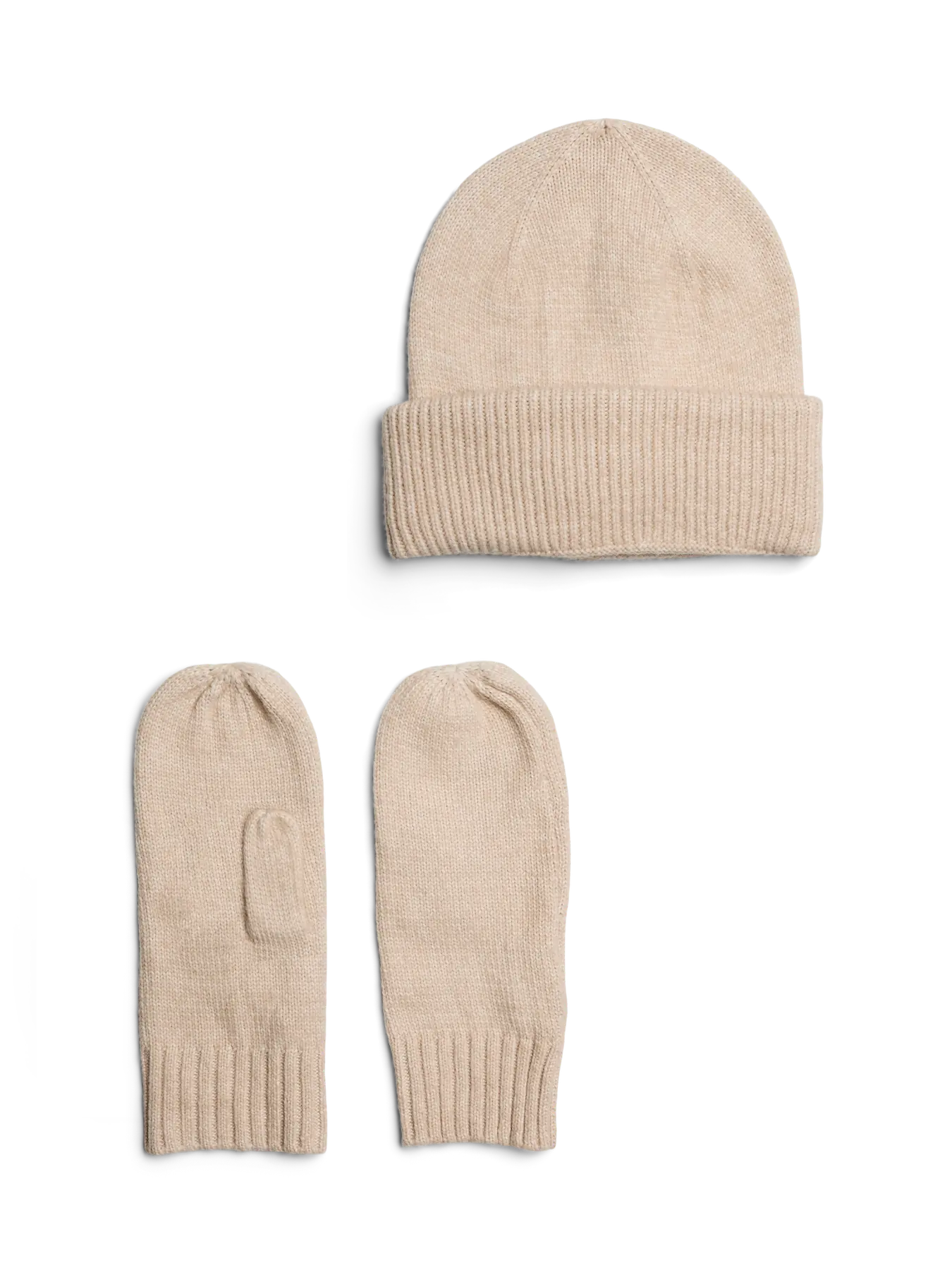 PIECES NYNNE MITTENS + BEANIE SET - SILVER LINING