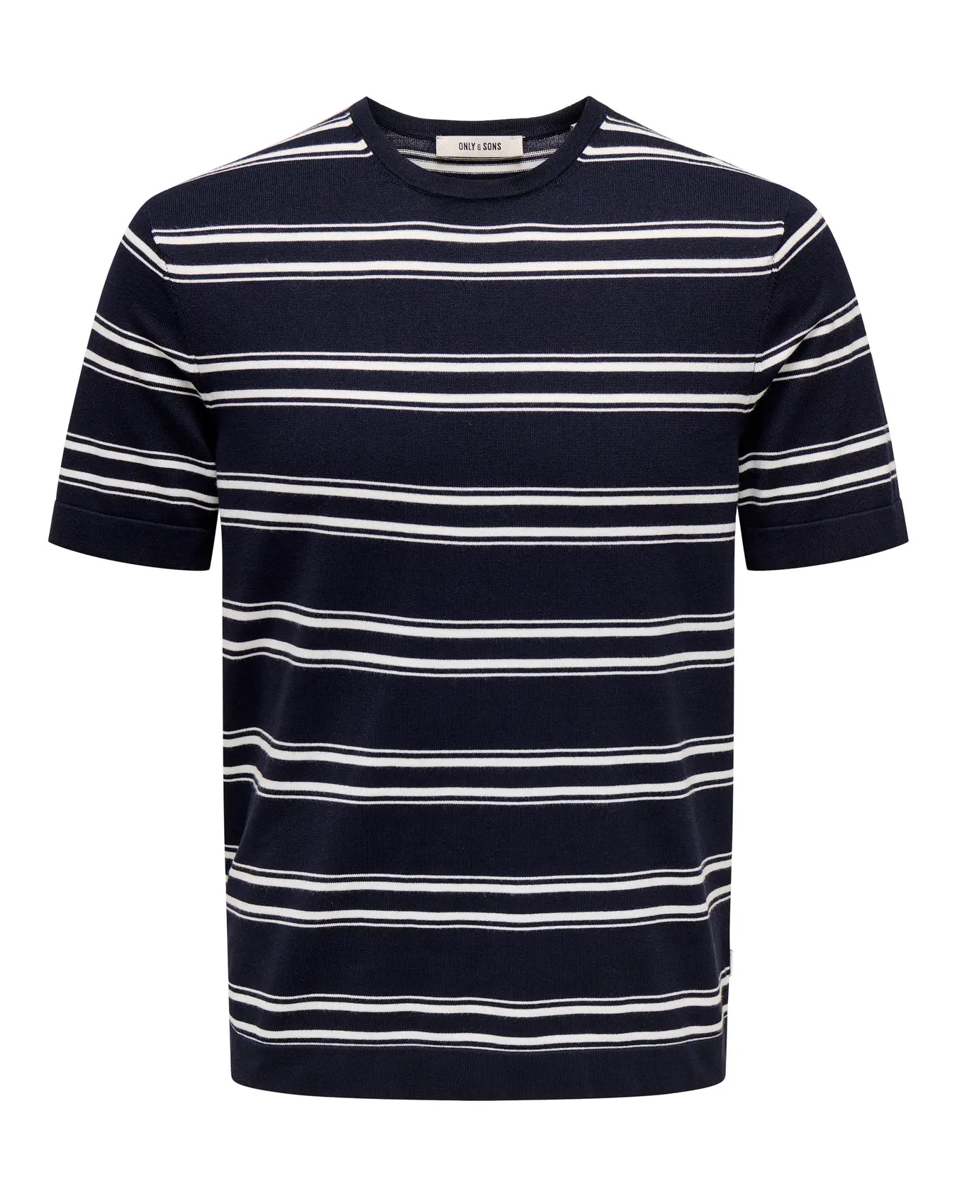 ONLY + SONS WYLER STRIPED TEE - NAVY