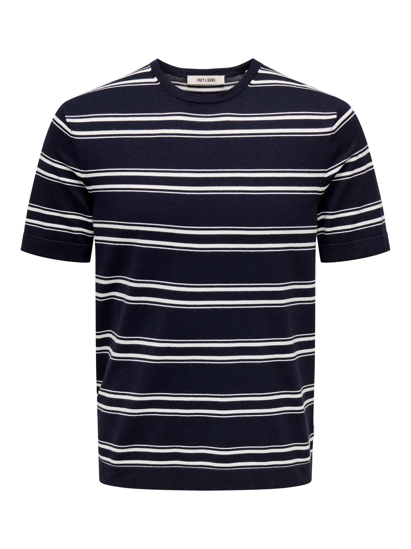 ONLY + SONS WYLER STRIPED TEE - NAVY