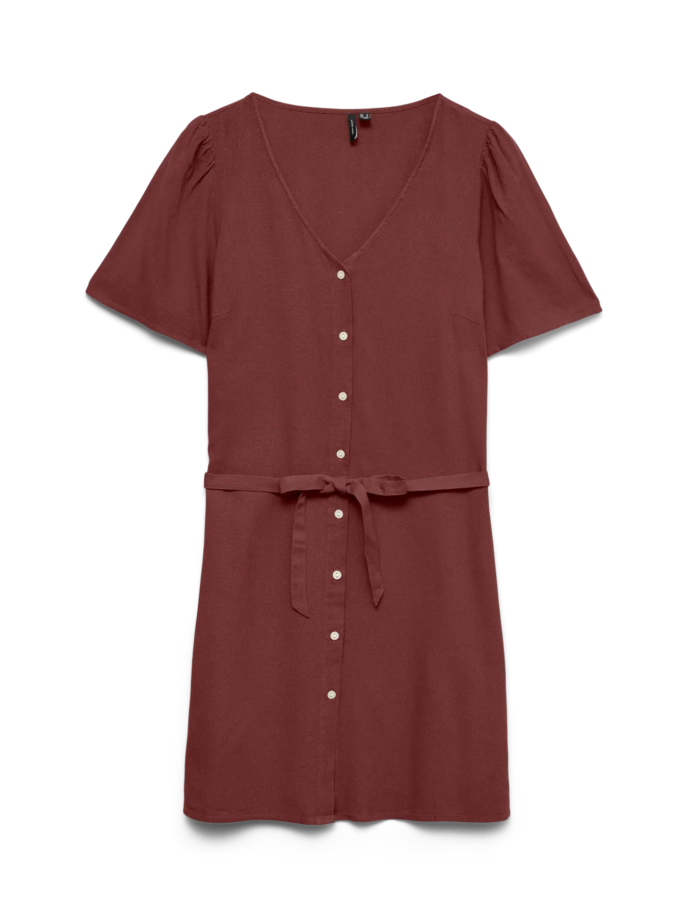 VM MYMYLO LINEN BLEND BUTTON DRESS - ANDORRA