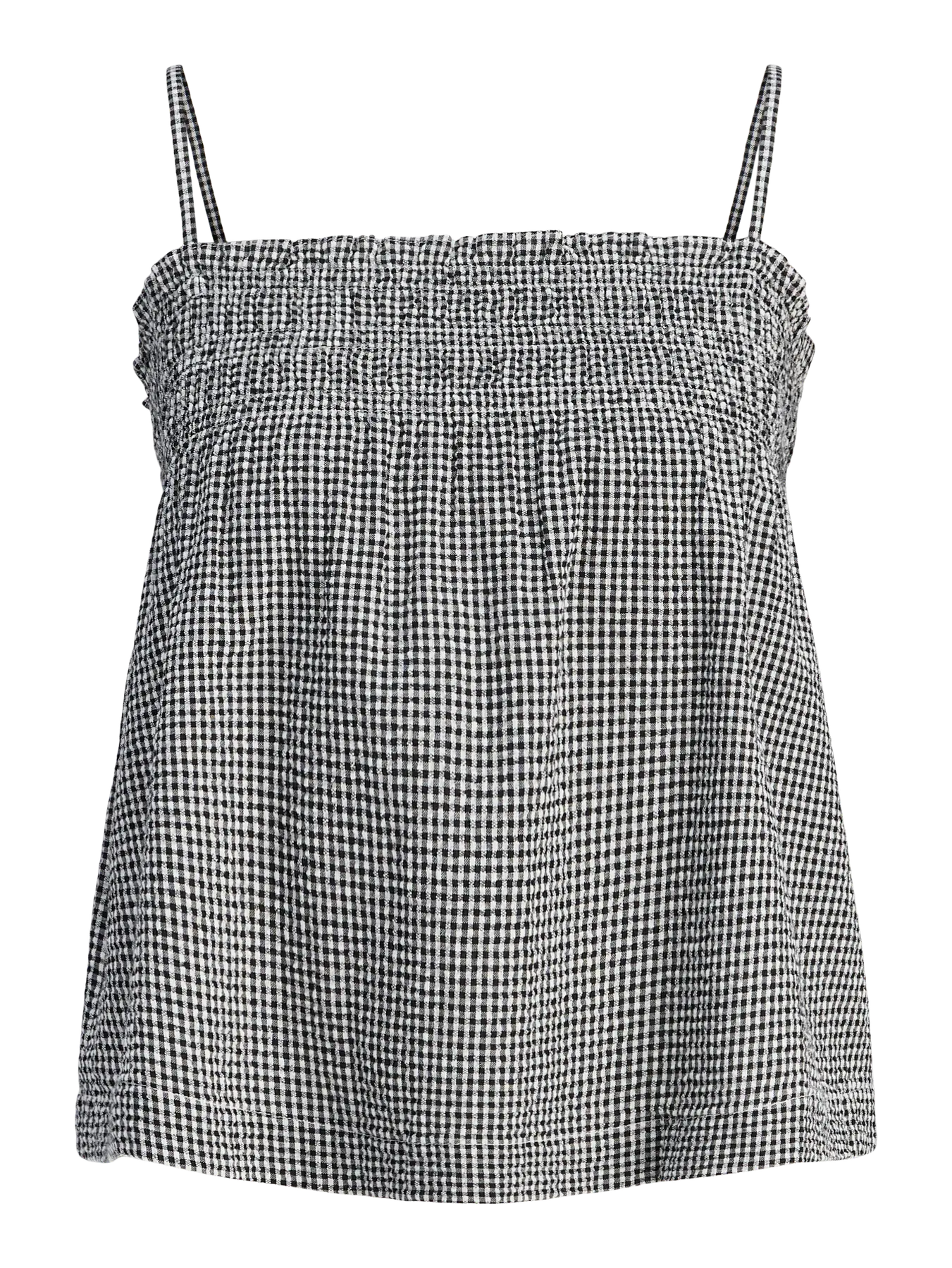 JJXX ZOE SEERSUCKER STRAP TOP - BLACK GINGHAM