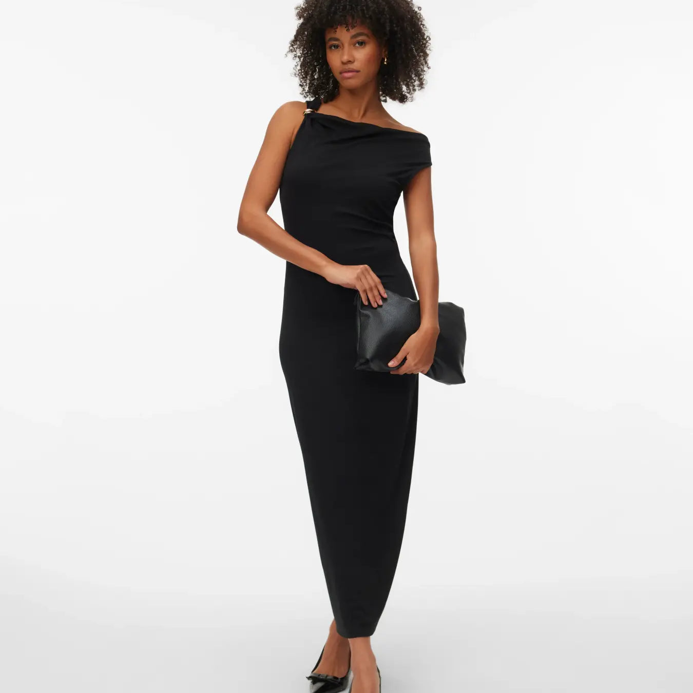 VM CARLY FITTED ANKLE DRESS - BLACK