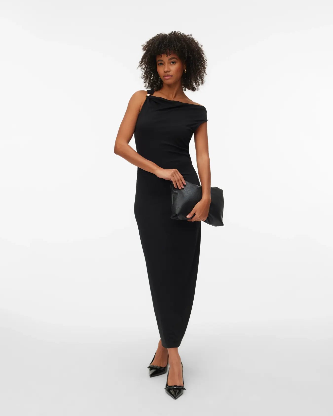 VM CARLY FITTED ANKLE DRESS - BLACK