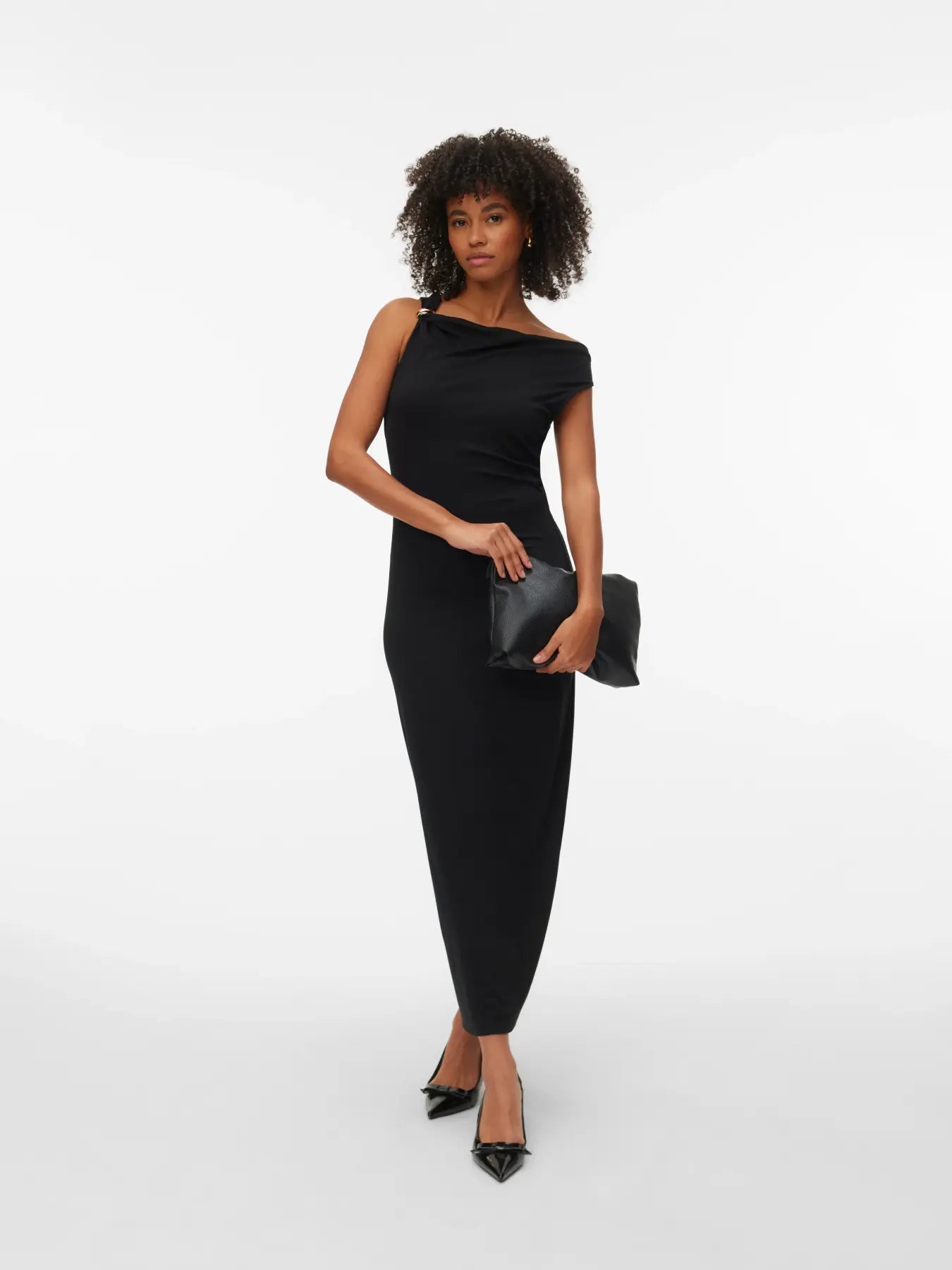 VM CARLY FITTED ANKLE DRESS - BLACK