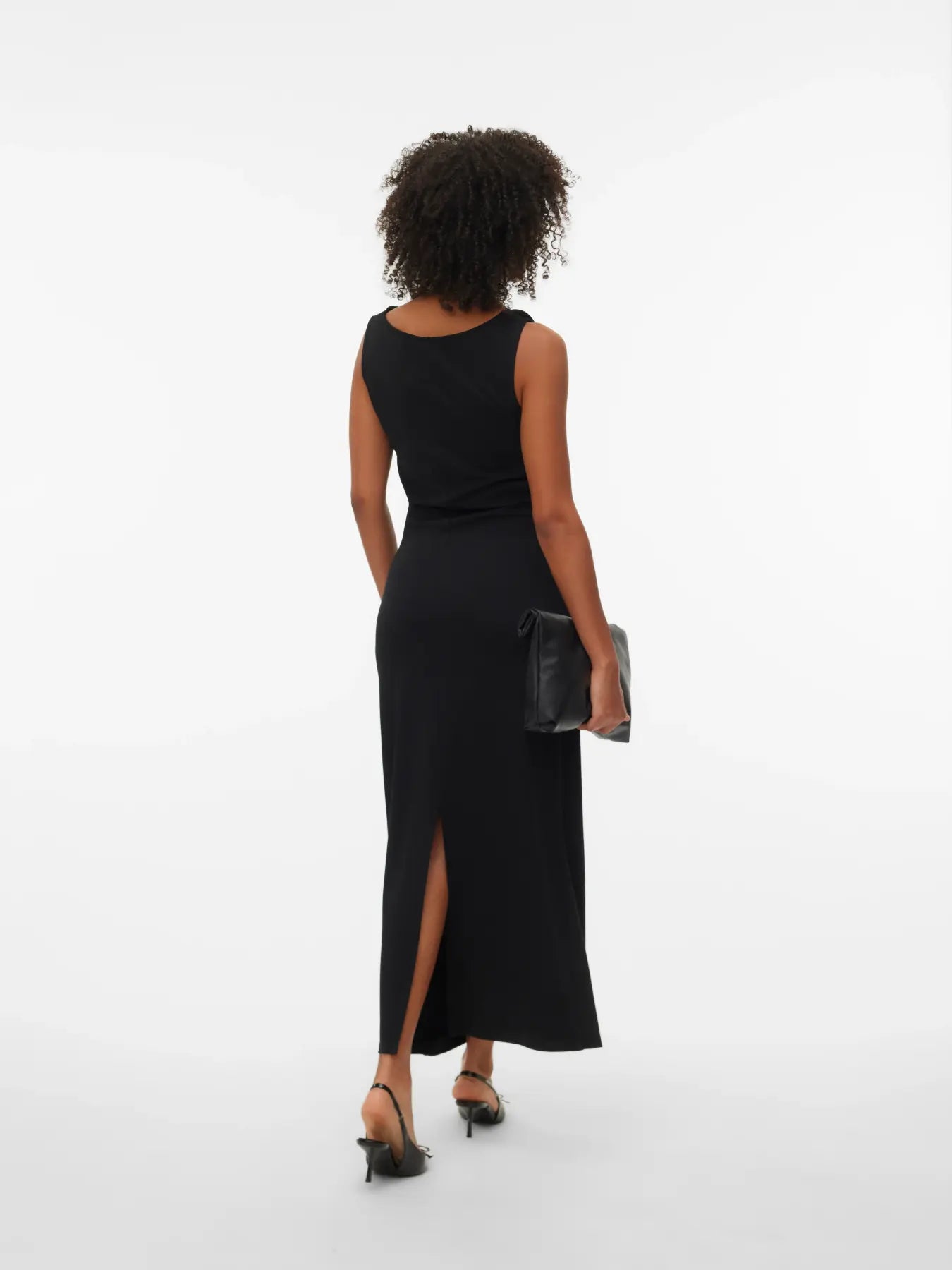 VM CARLY FITTED ANKLE DRESS - BLACK