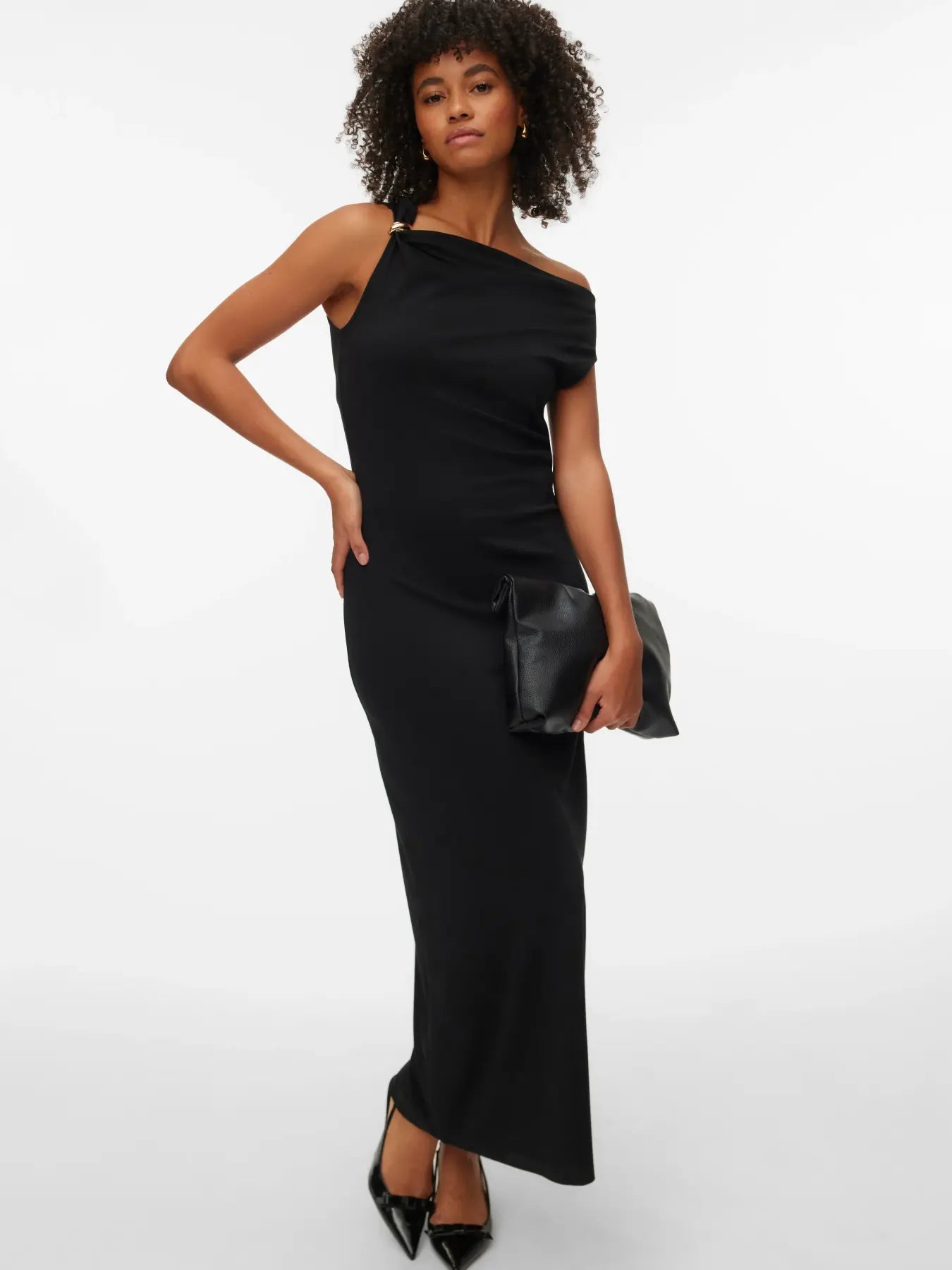 VM CARLY FITTED ANKLE DRESS - BLACK