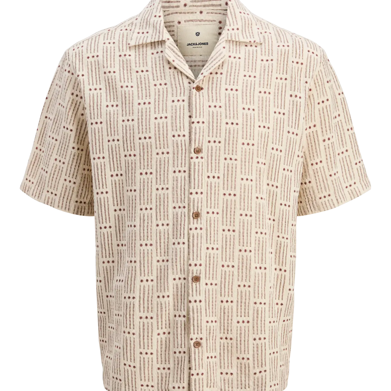 JJ BLUVINCENT PRINT RESORT SHIRT - HENNA