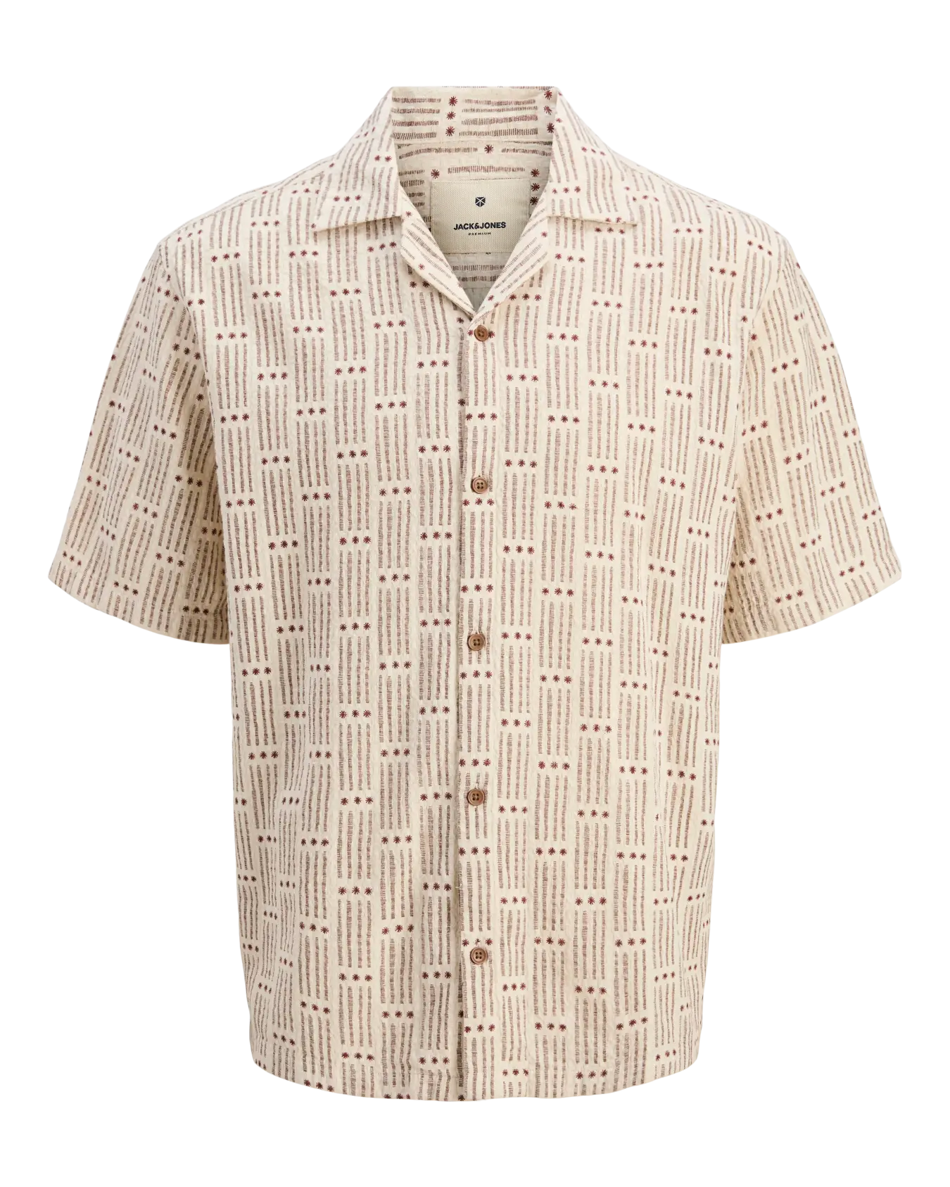 JJ BLUVINCENT PRINT RESORT SHIRT - HENNA