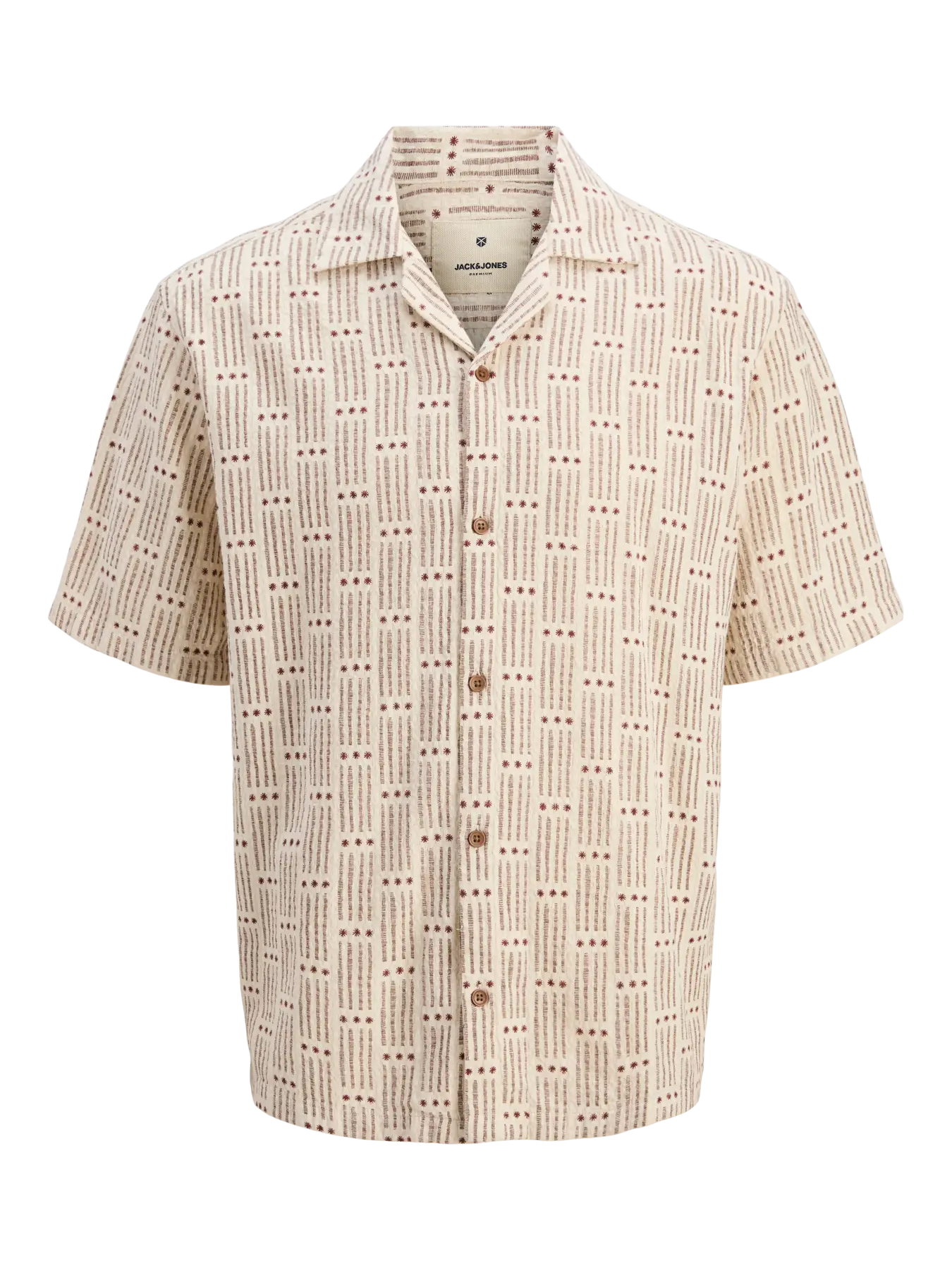 JJ BLUVINCENT PRINT RESORT SHIRT - HENNA