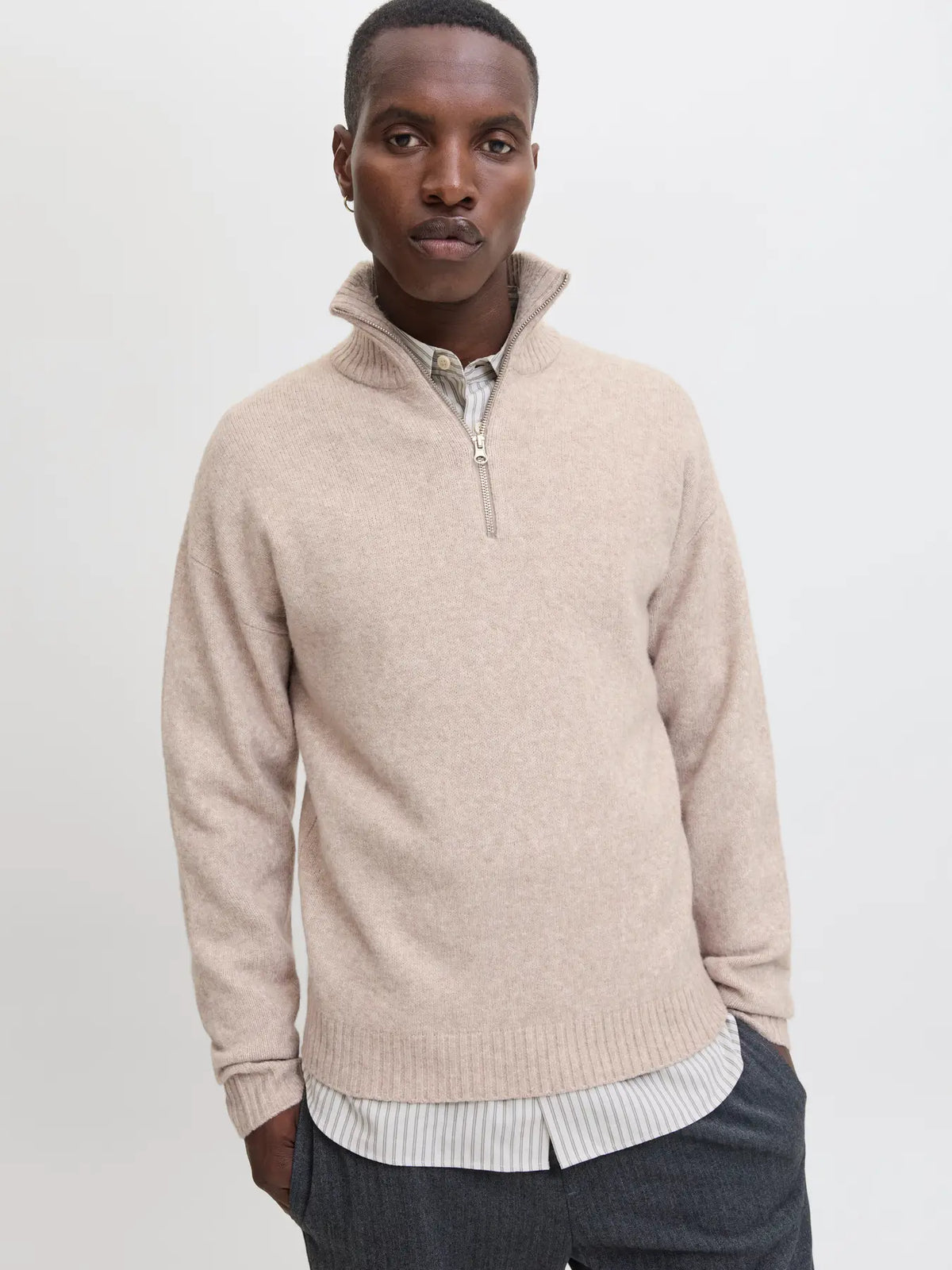 JJ SOHO OLLIE KNIT HALF ZIP SWEATER - ATMOSPHERE