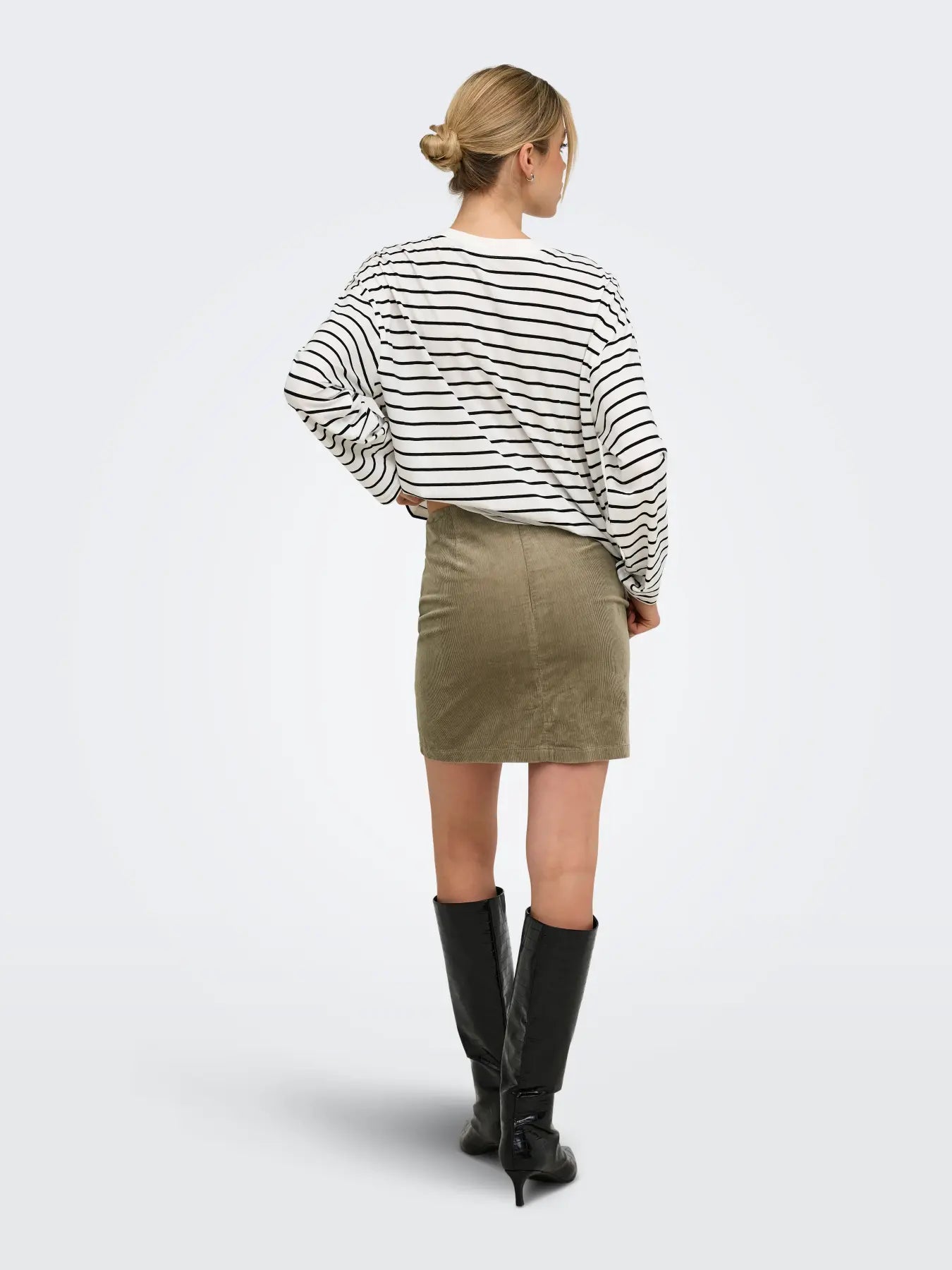 ONLY FLORA HW CORD SKIRT - WEATHERED TEAK
