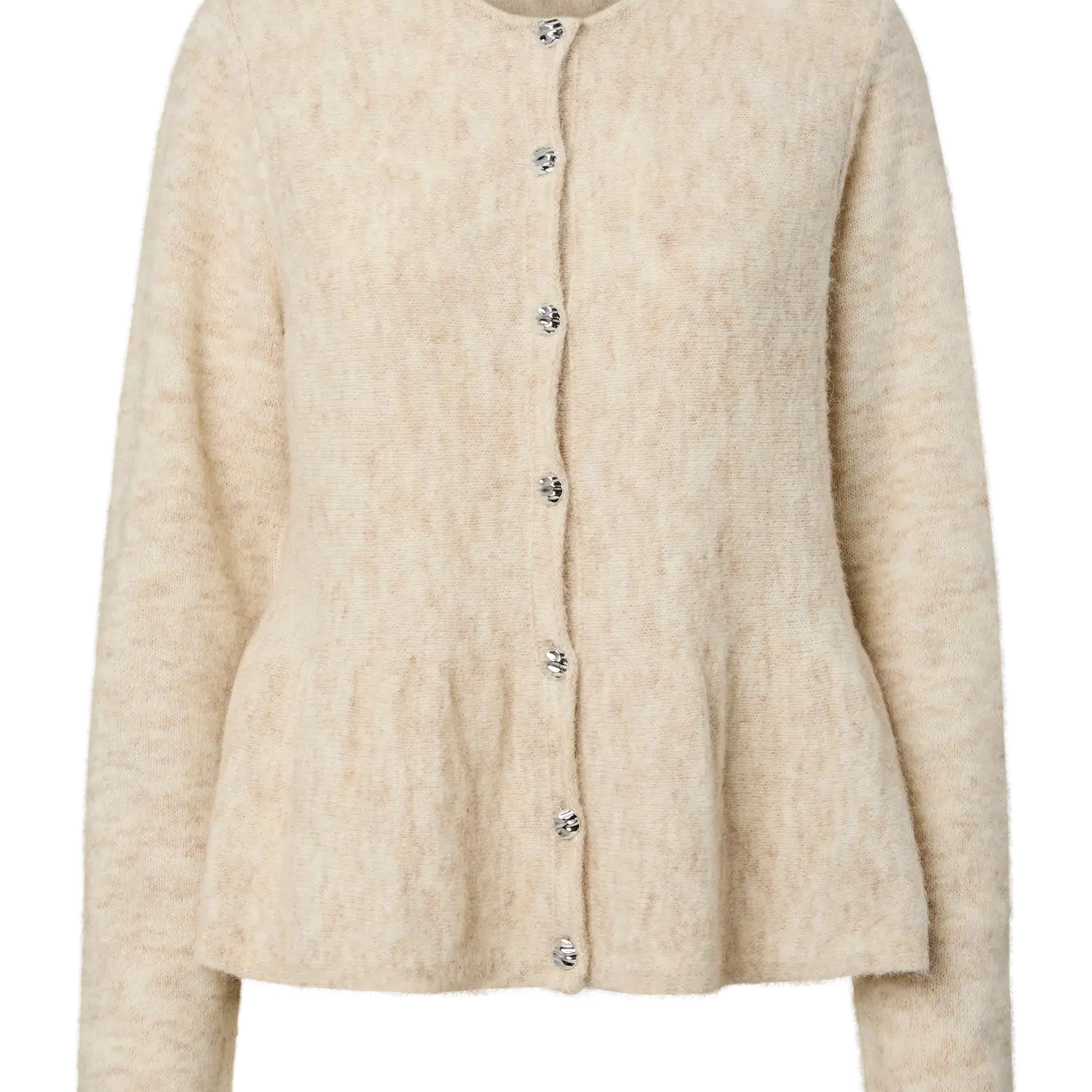 PIECES PINGE O NECK CARDIGAN - BIRCH