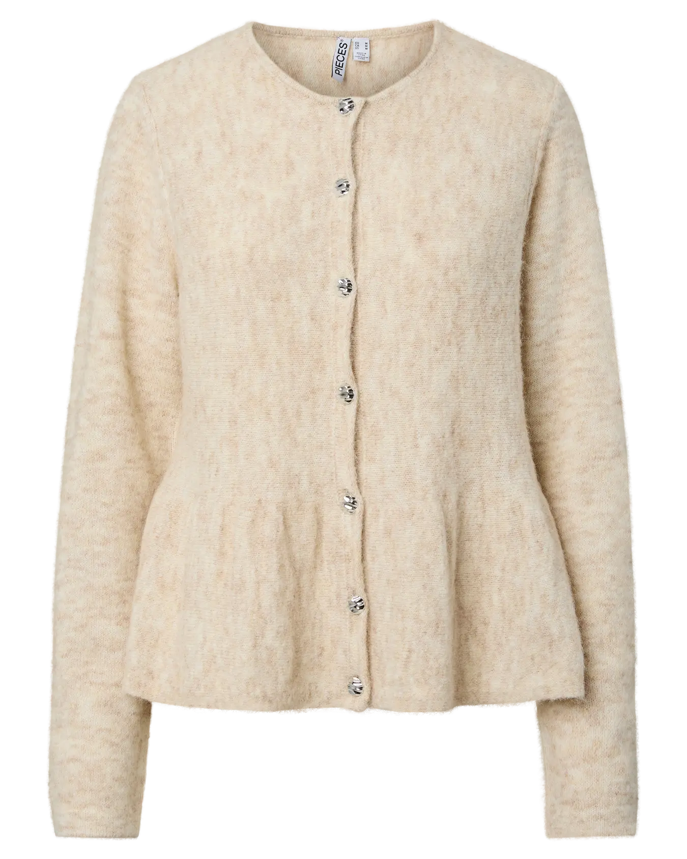 PIECES PINGE O NECK CARDIGAN - BIRCH