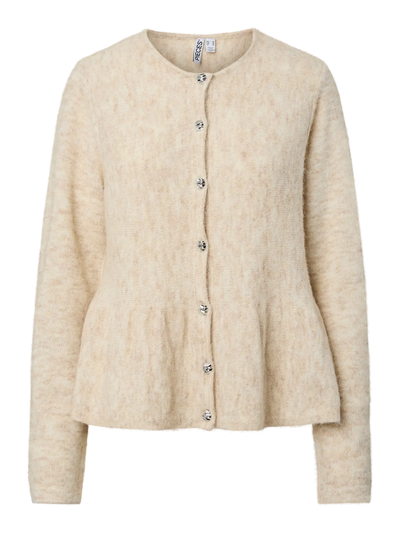 PIECES PINGE O NECK CARDIGAN - BIRCH
