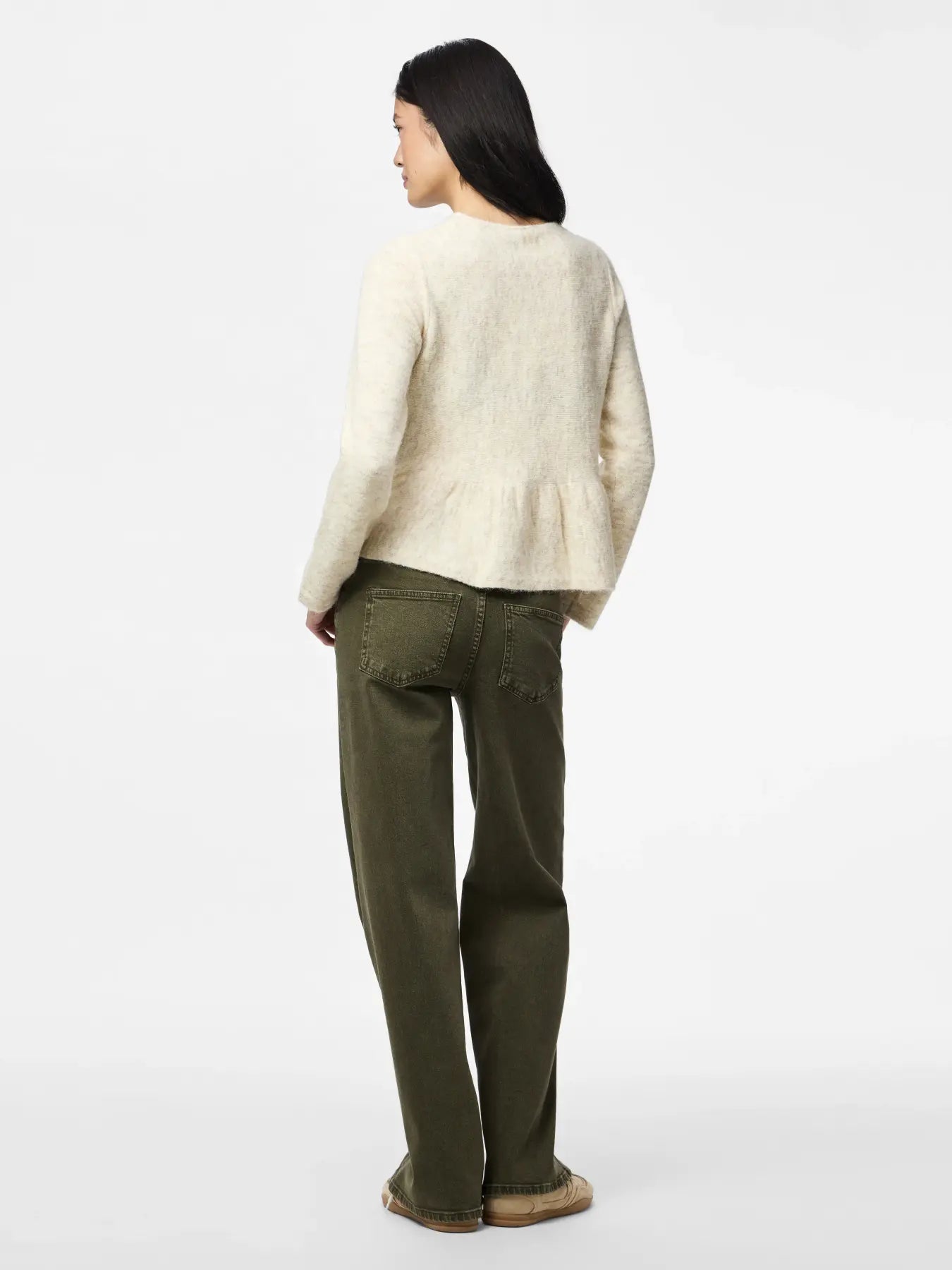 PIECES PINGE O NECK CARDIGAN - BIRCH