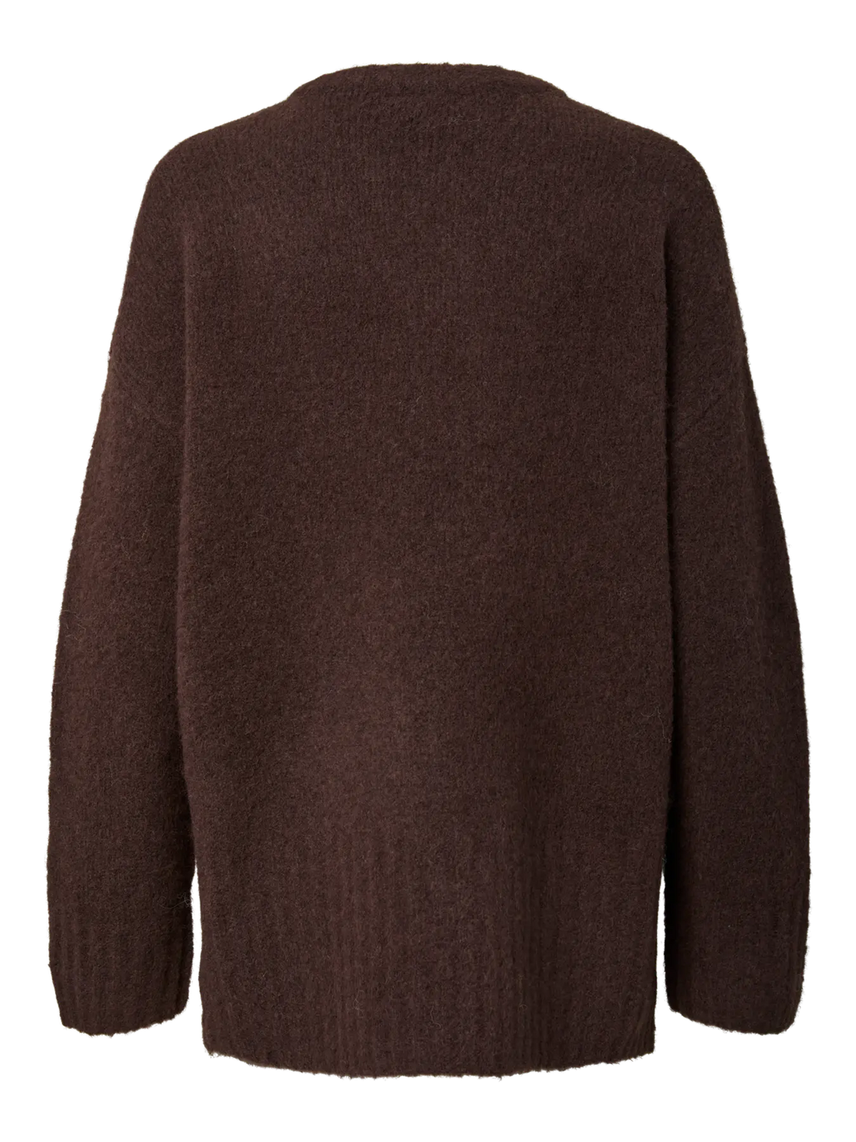 PIECES TINA O NECK SWEATER - FUDGE