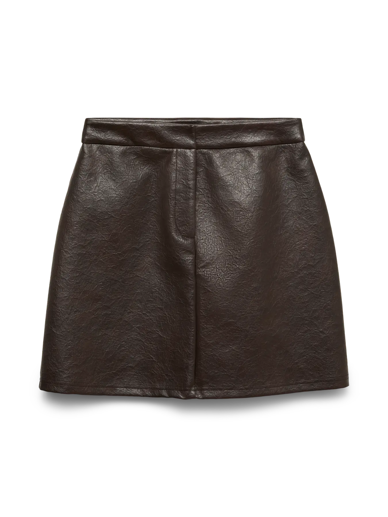 VM BRIDGET FAUX LEATHER SKIRT - CHOCOLATE TORTE