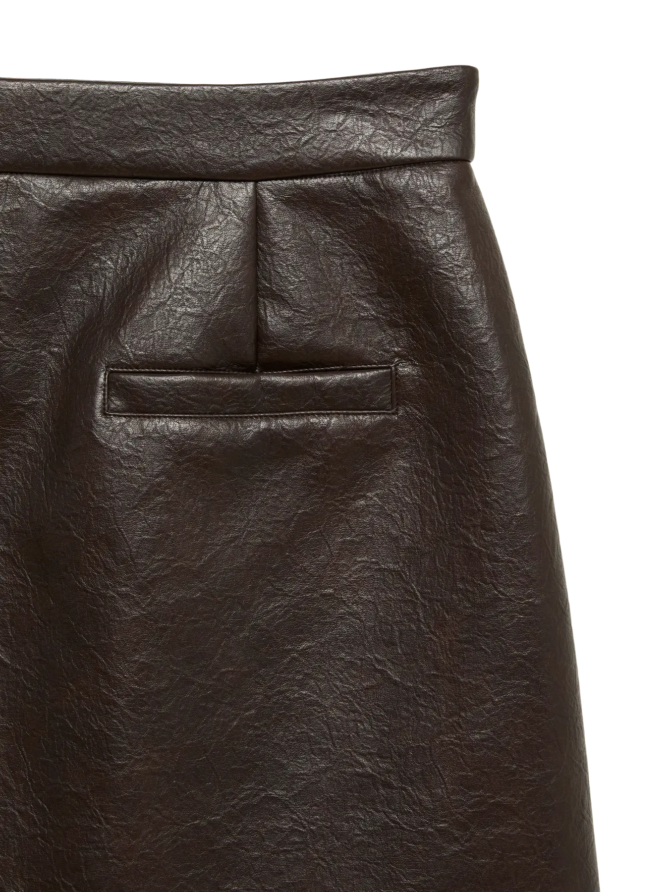 VM BRIDGET FAUX LEATHER SKIRT - CHOCOLATE TORTE