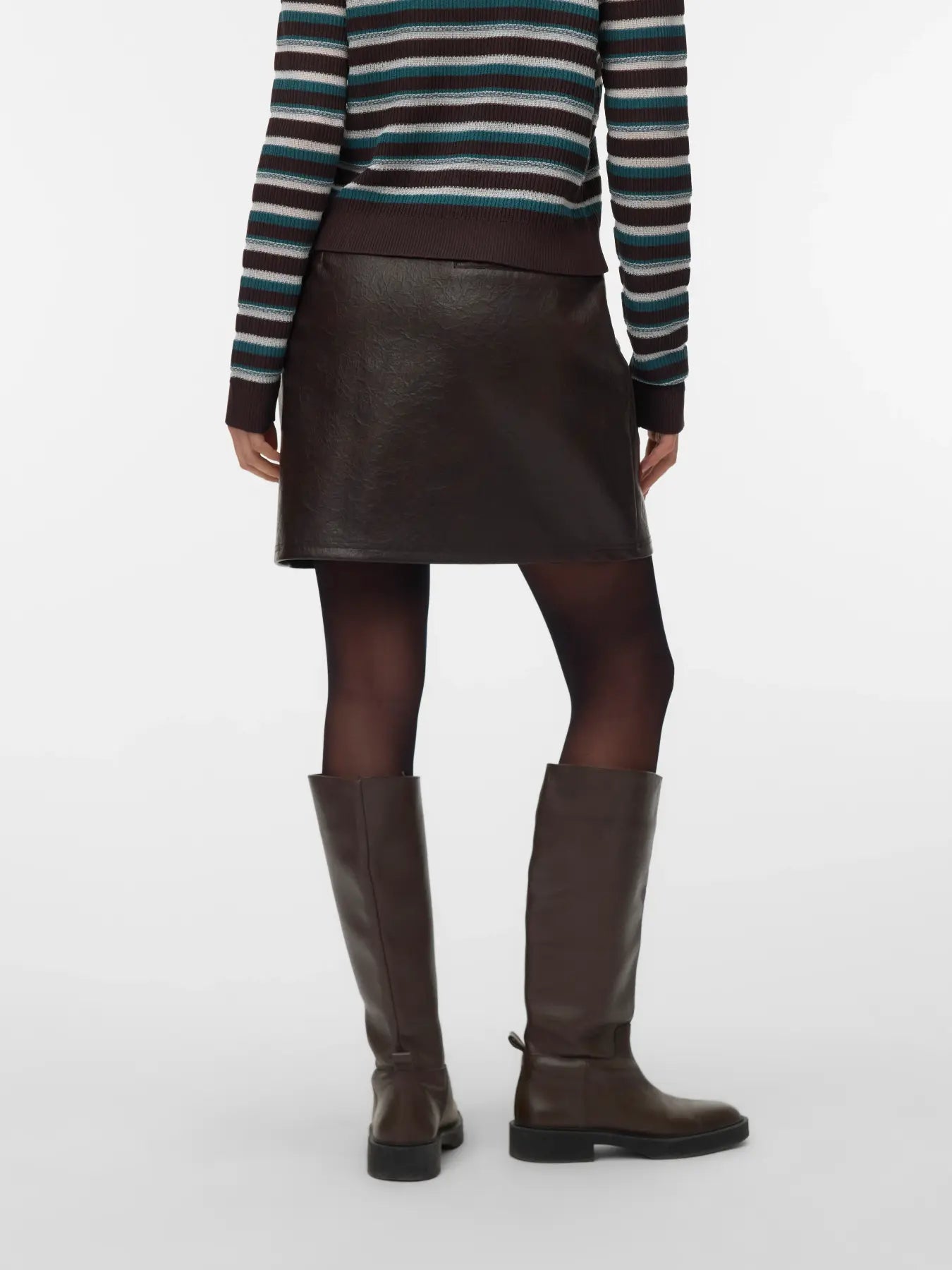 VM BRIDGET FAUX LEATHER SKIRT - CHOCOLATE TORTE