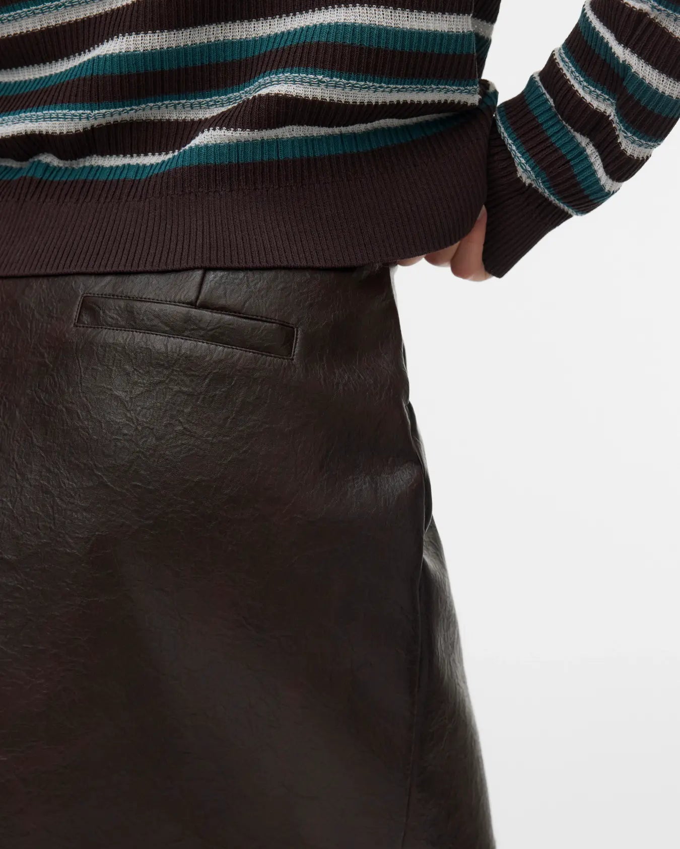 VM BRIDGET FAUX LEATHER SKIRT - CHOCOLATE TORTE