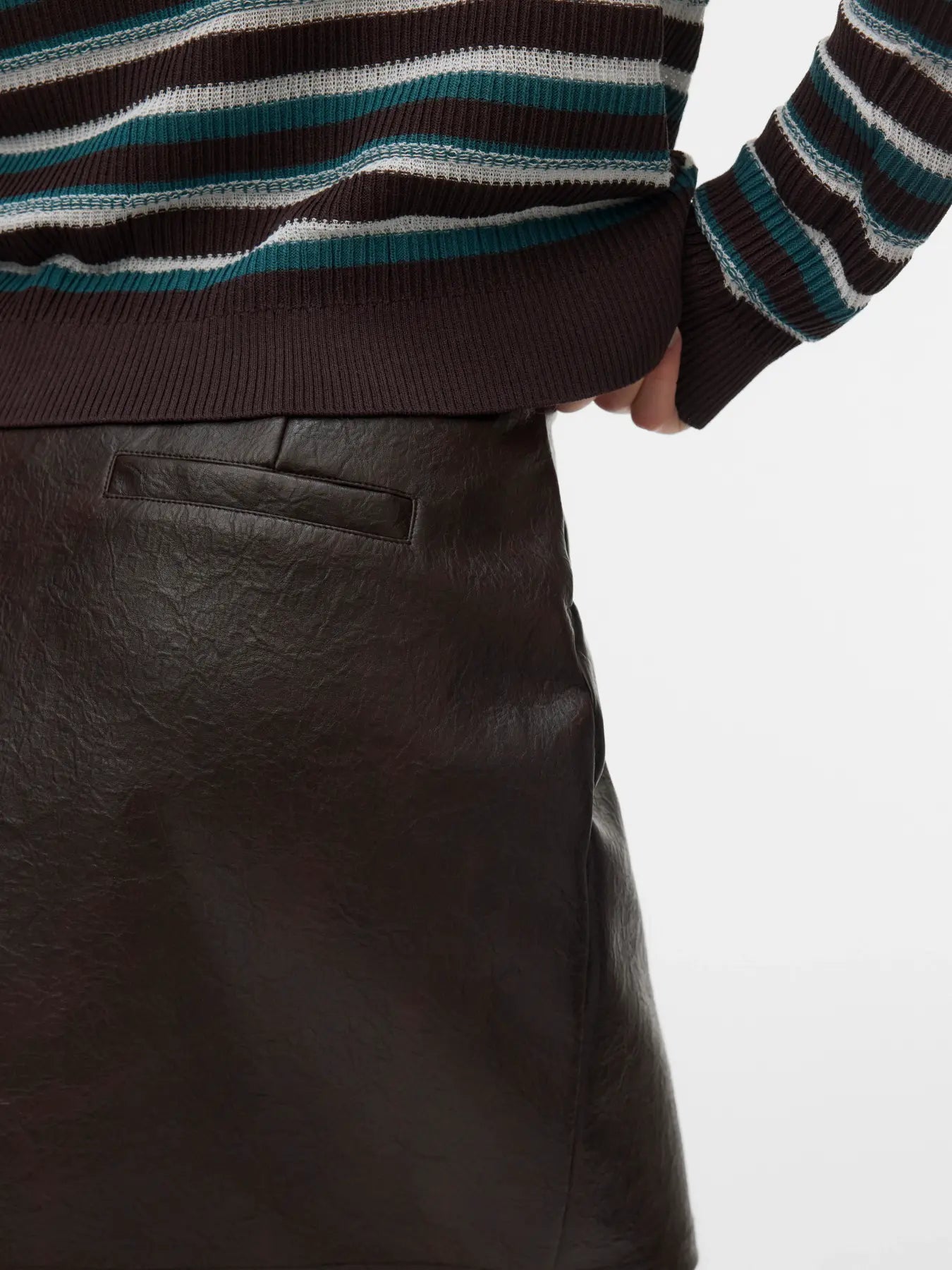 VM BRIDGET FAUX LEATHER SKIRT - CHOCOLATE TORTE