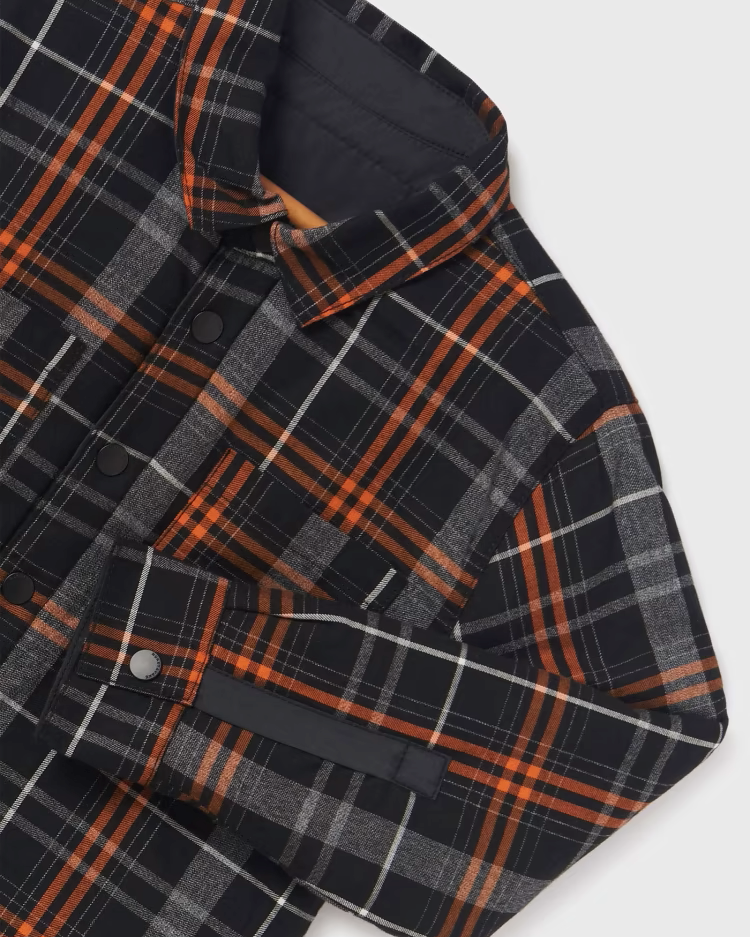 MAYORAL REVERSIBLE PLAID SHACKET - BLACK